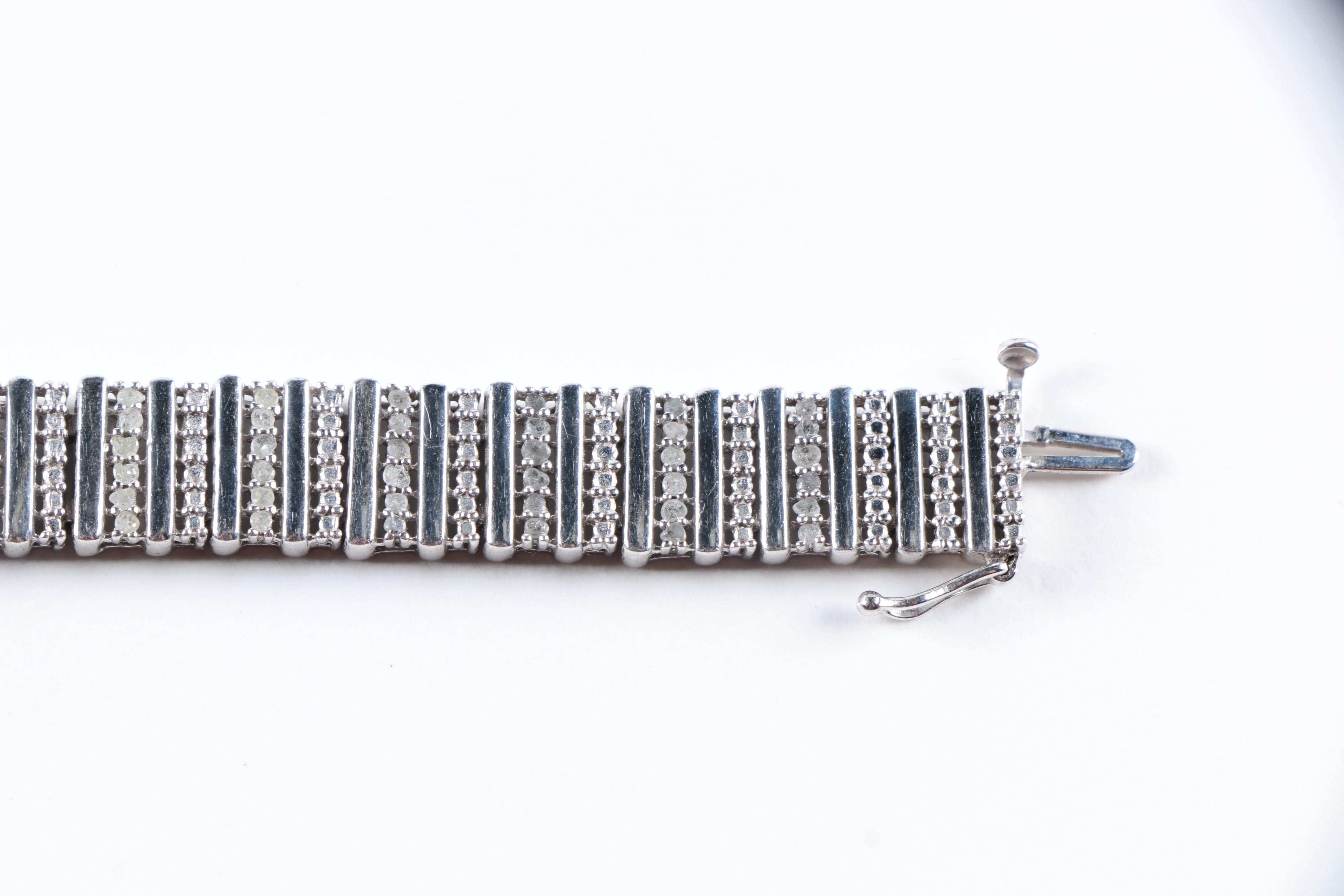 Sterling Silver with Diamond Bracelet