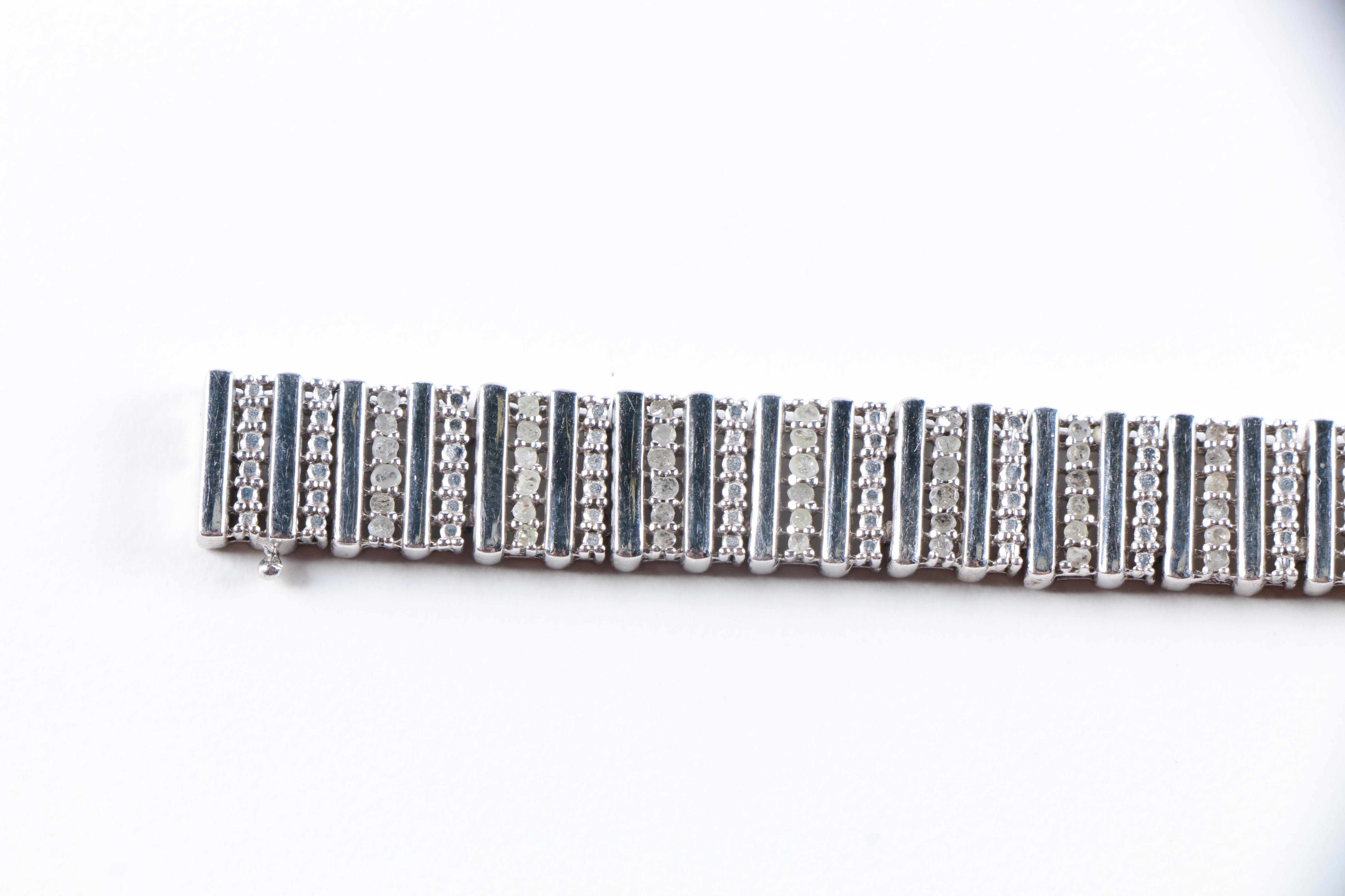 Sterling Silver with Diamond Bracelet