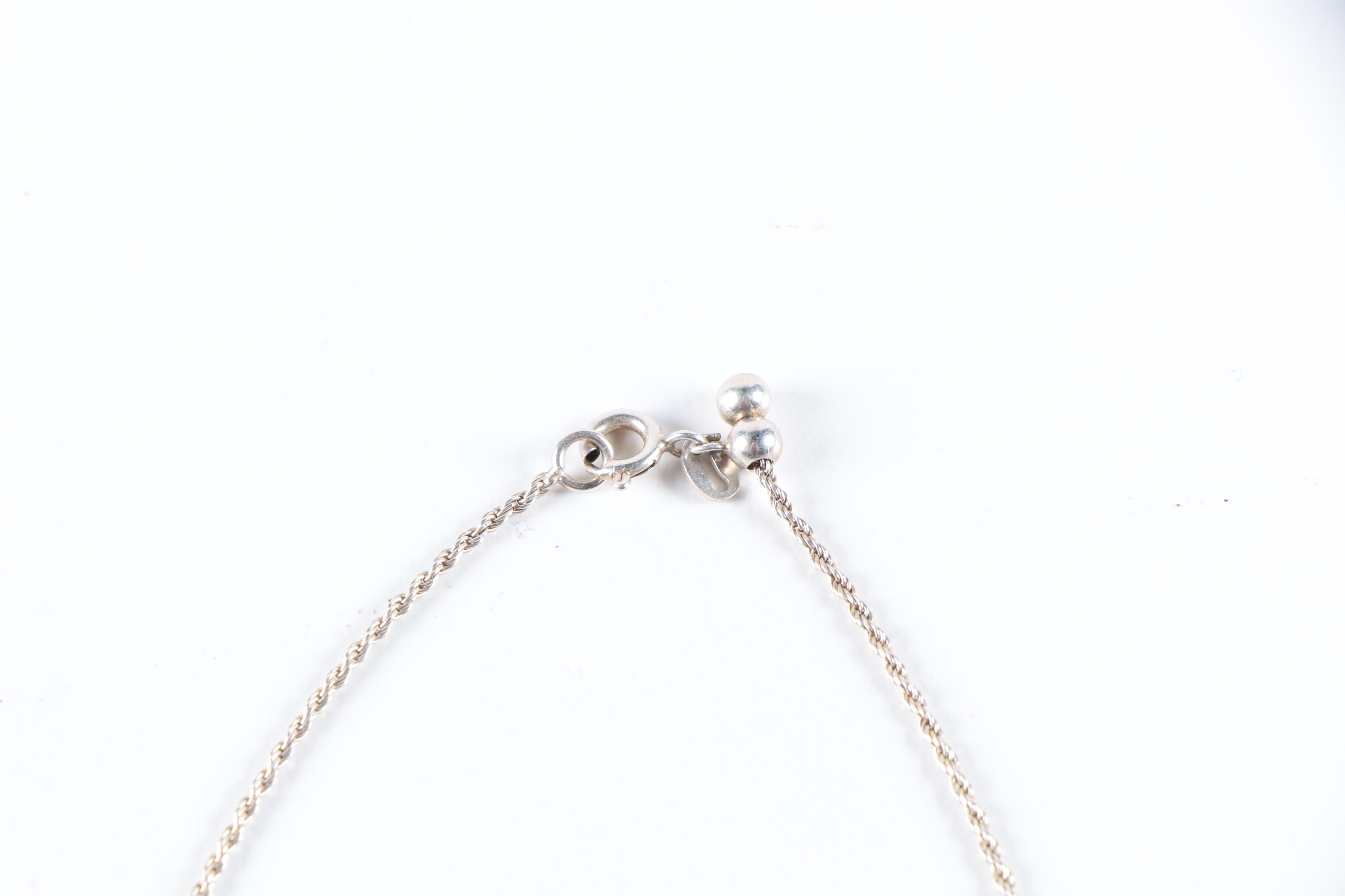 Sterling Silver and Diamond Necklace