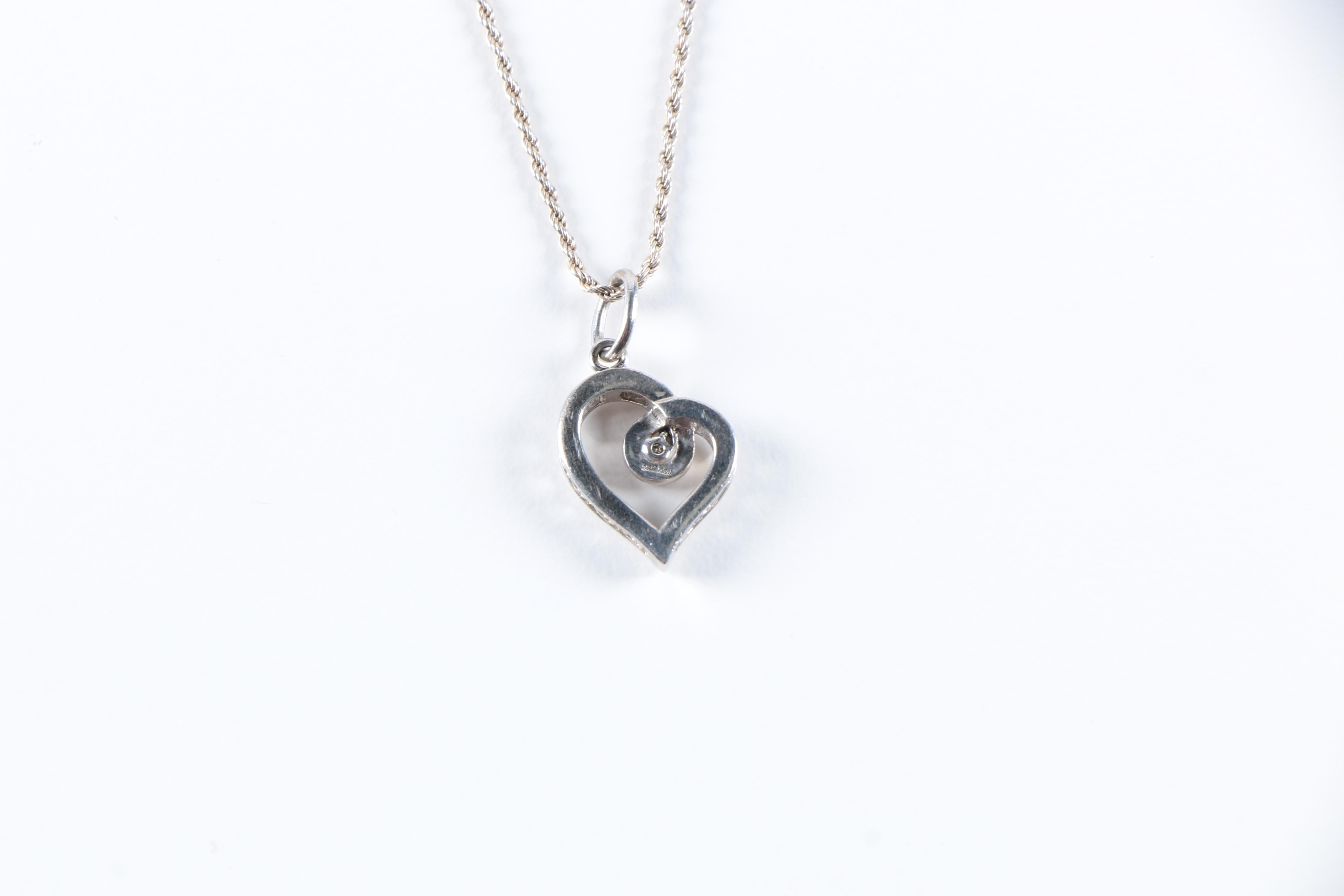 Sterling Silver and Diamond Necklace