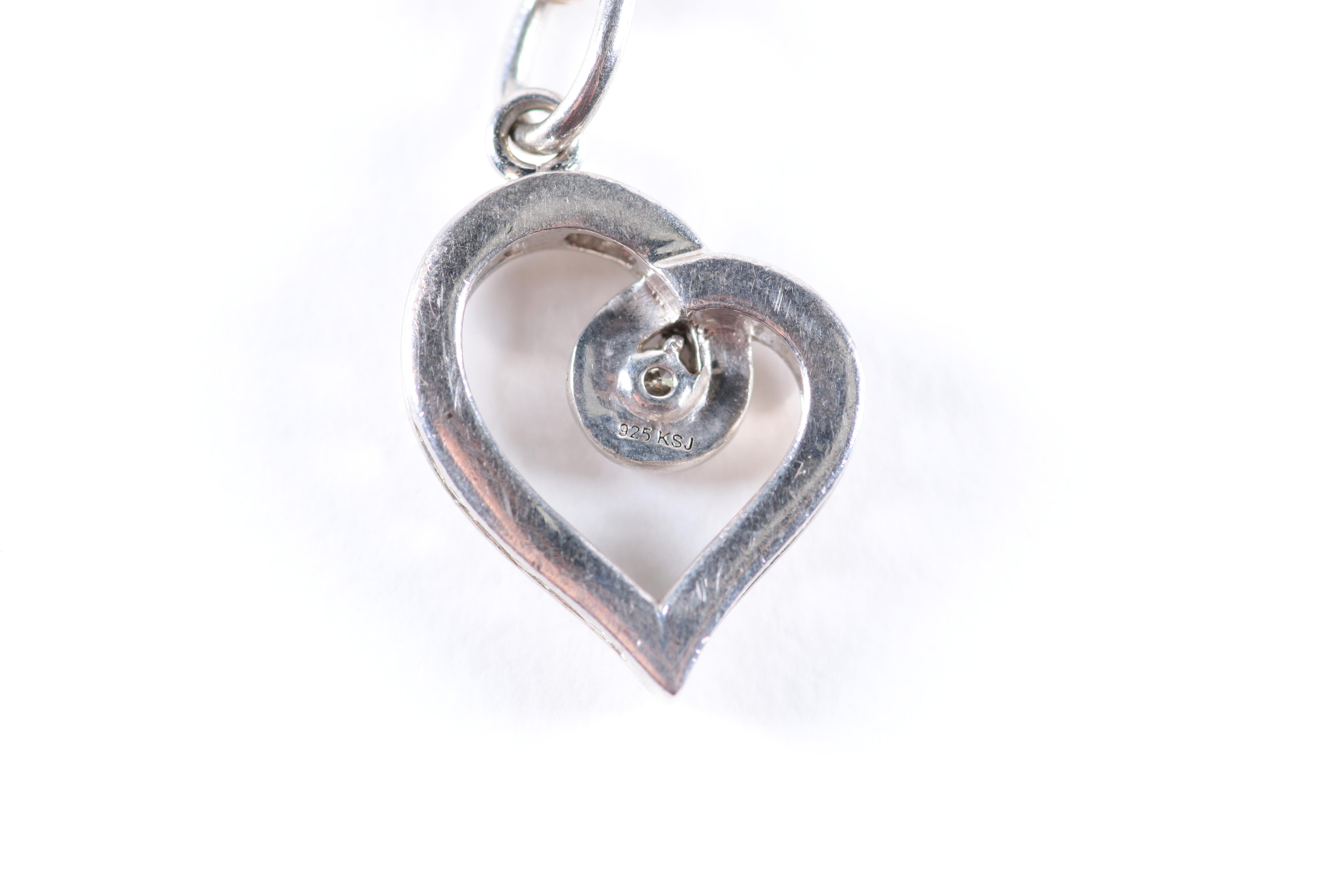 Sterling Silver and Diamond Necklace