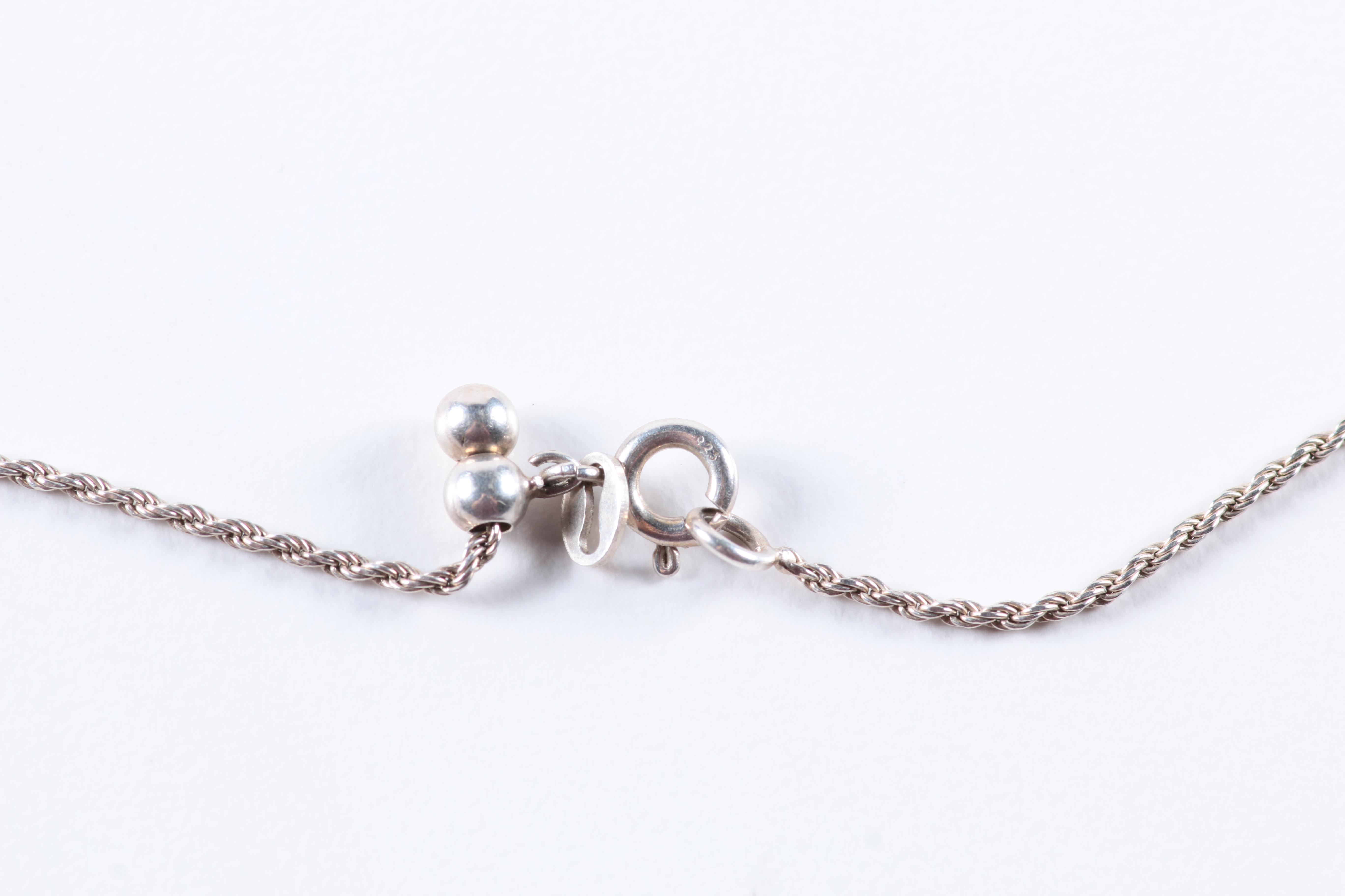 Sterling Silver and Diamond Necklace