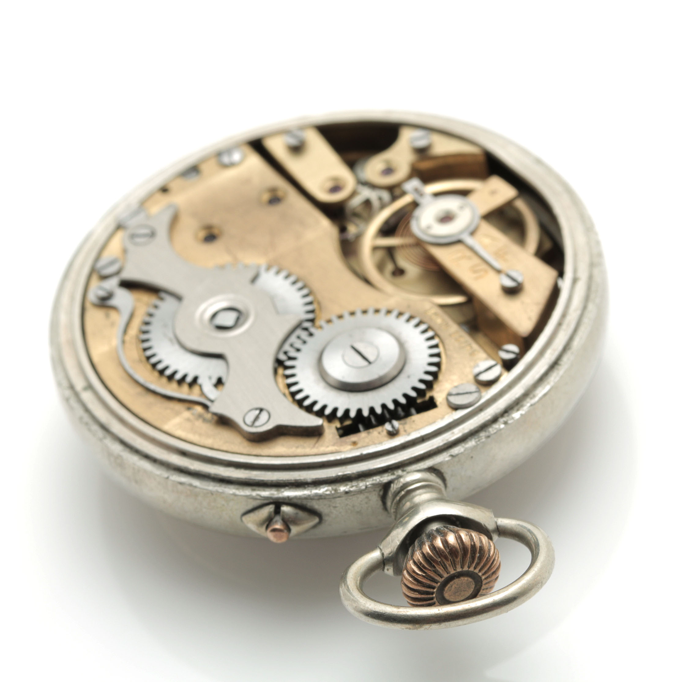 Gre Roskopf Patent Tri-Tone Pocket Watch