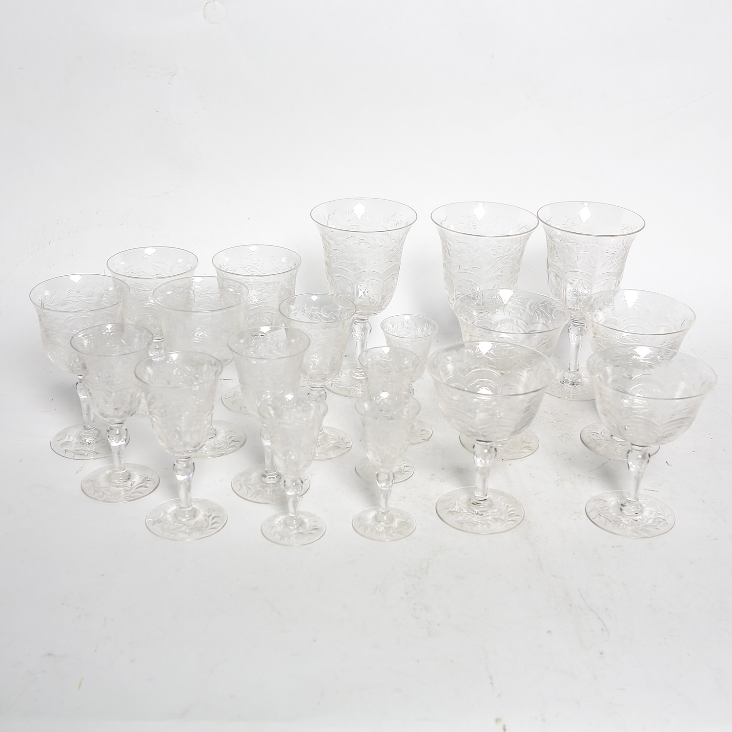 Vintage Etched  Glassware