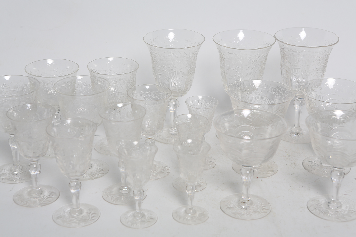 Vintage Etched  Glassware