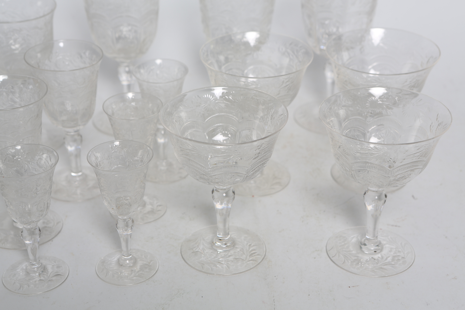 Vintage Etched  Glassware