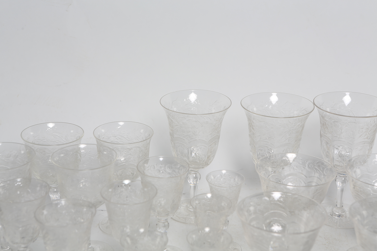 Vintage Etched  Glassware