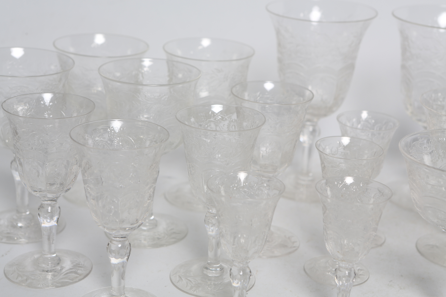 Vintage Etched  Glassware