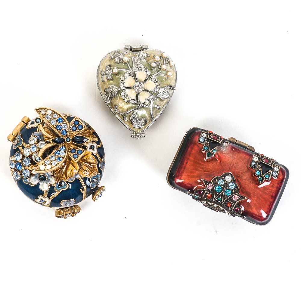 Trio of Jay Strongwater Pill Boxes