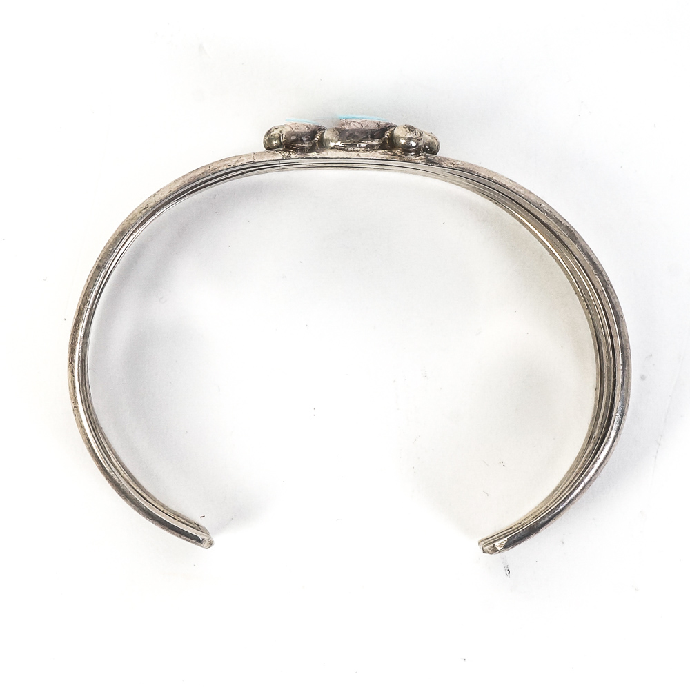 Multi-Row Sterling Silver and Turquoise Cuff Bracelet