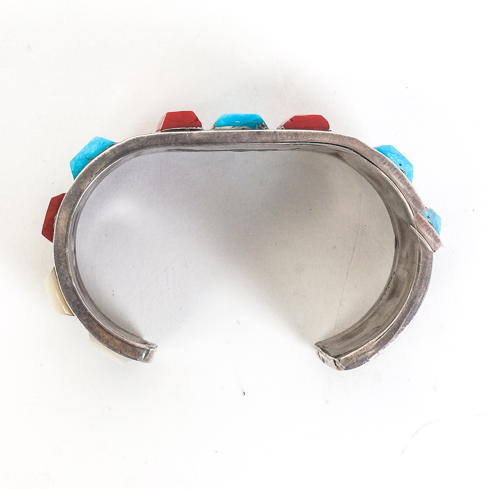 Southwest Inspired Sterling Silver and Multi-Stone Cuff Bracelet