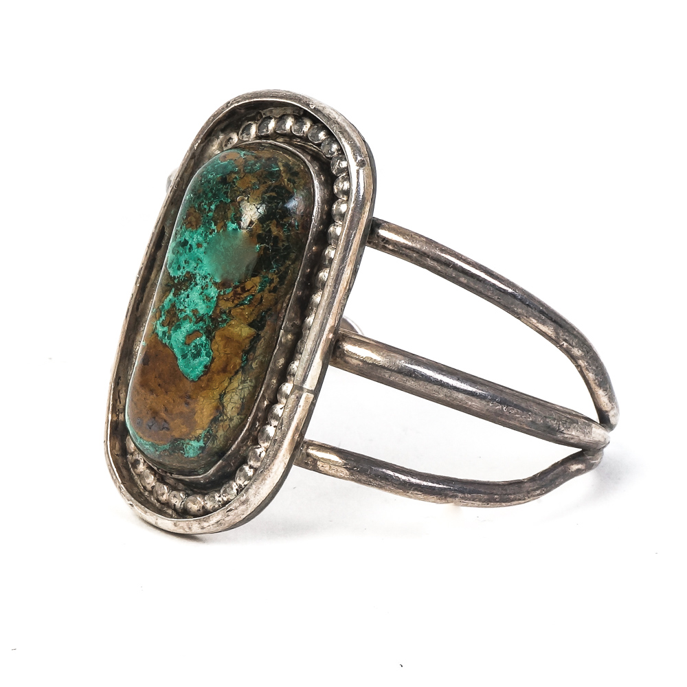 Sterling Silver and Turquoise Split Cuff