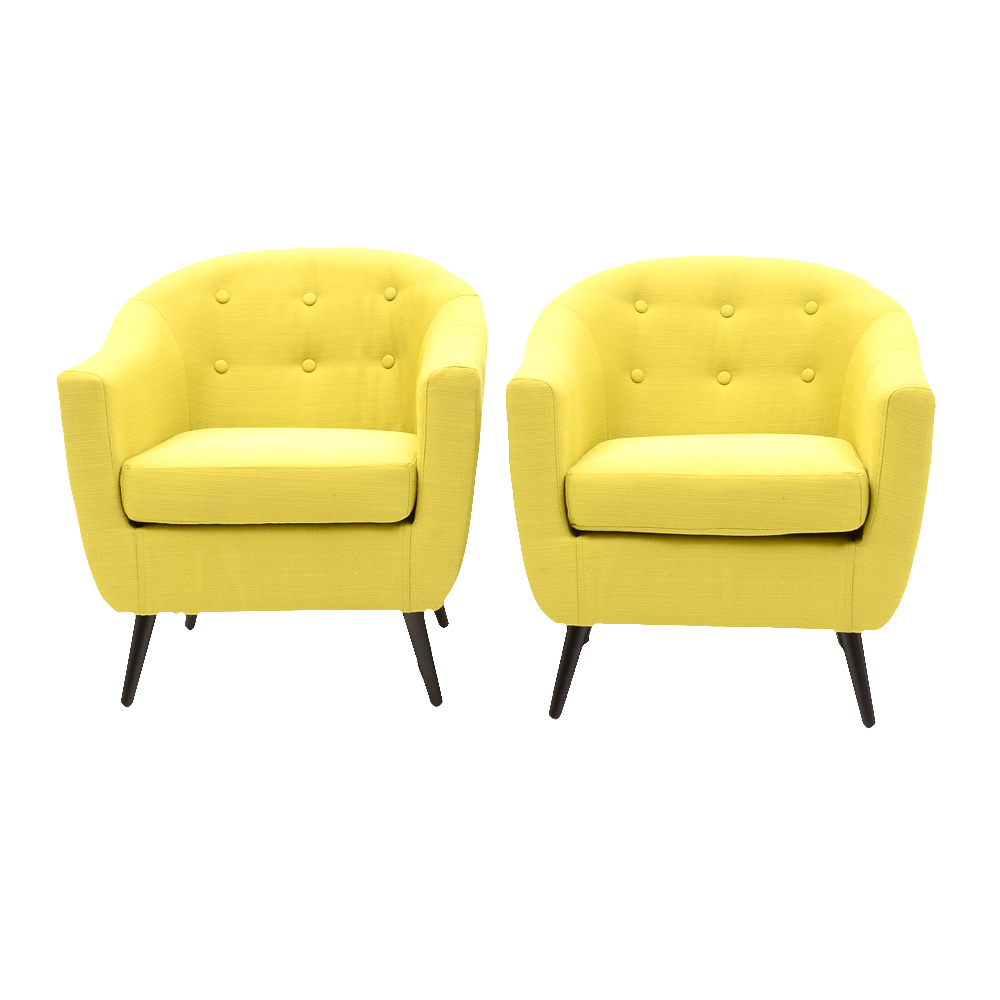 Pair of Modway Armchairs in Bright Green