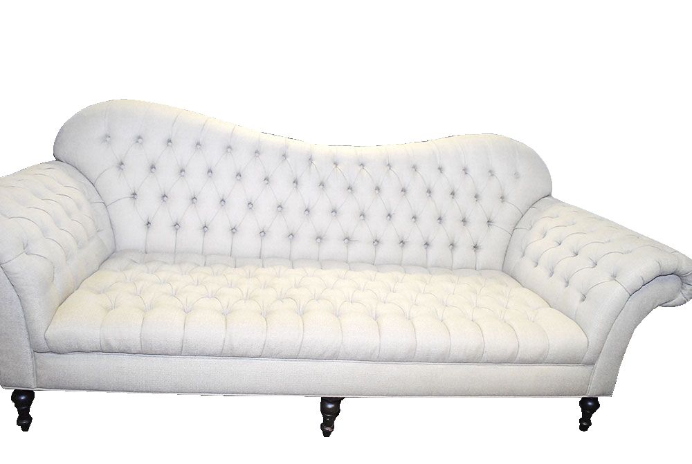 Contemporary Button Tufted Upholstered Club Sofa By Arhaus