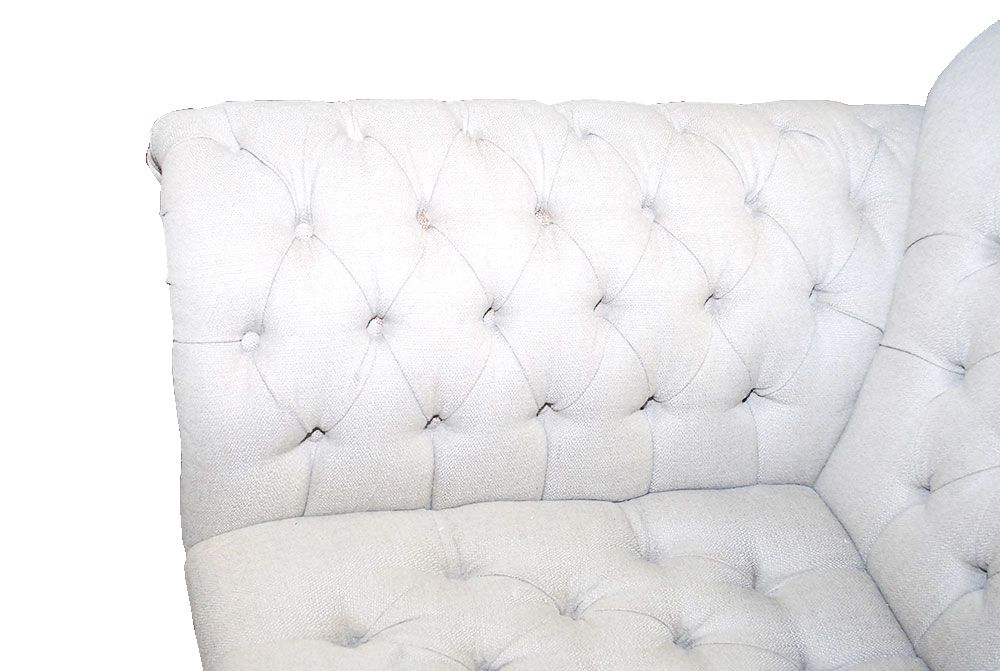 Contemporary Button Tufted Upholstered Club Sofa By Arhaus