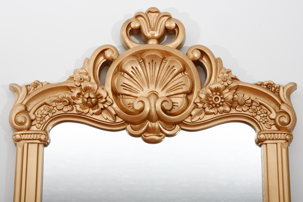 Vintage Rococo Revival Entry Mirror and Table