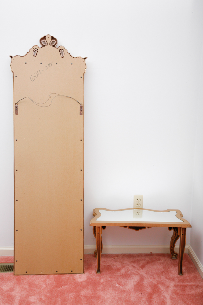 Vintage Rococo Revival Entry Mirror and Table