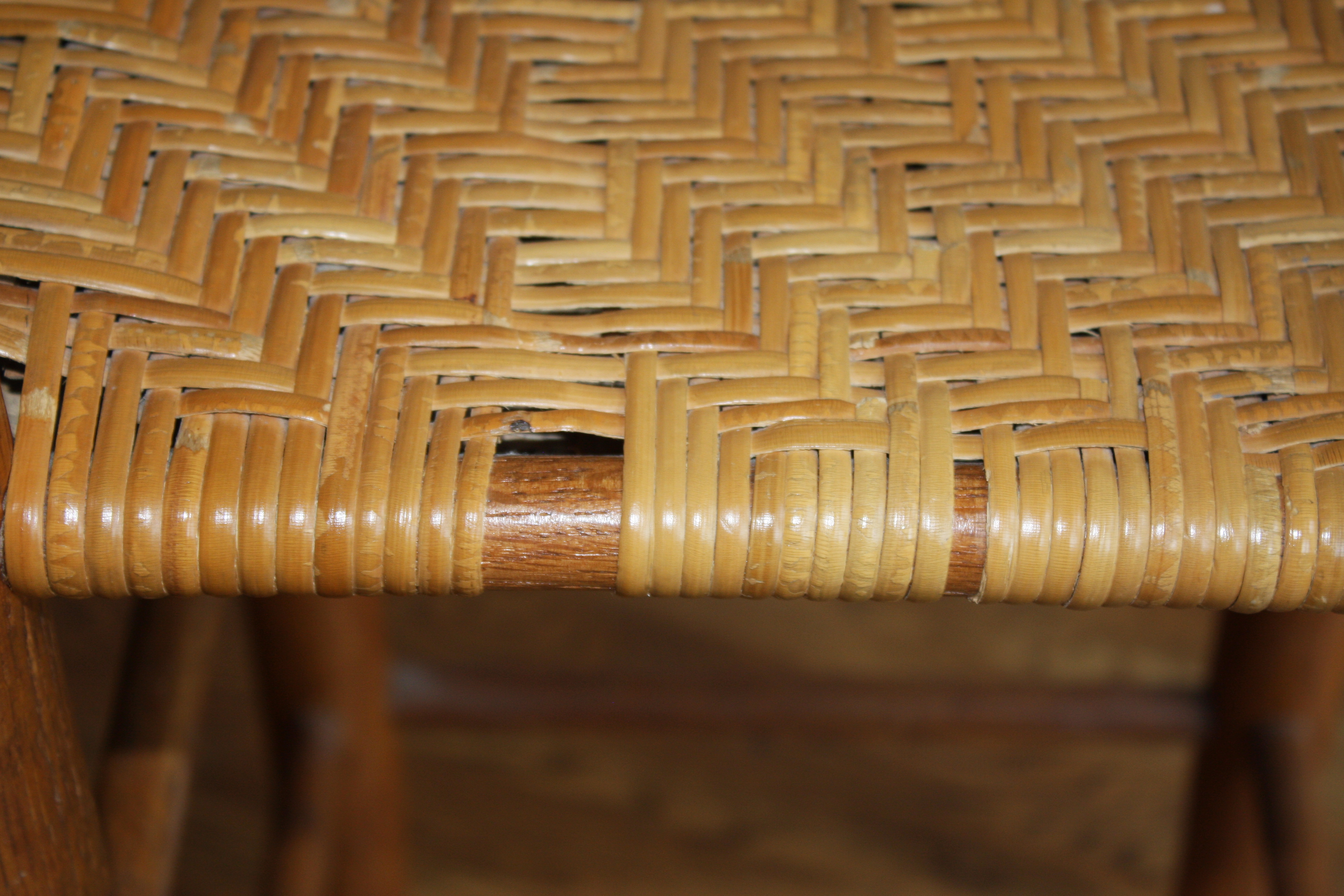 Oak Corner High-Chair with Herringbone Woven Cane Seat