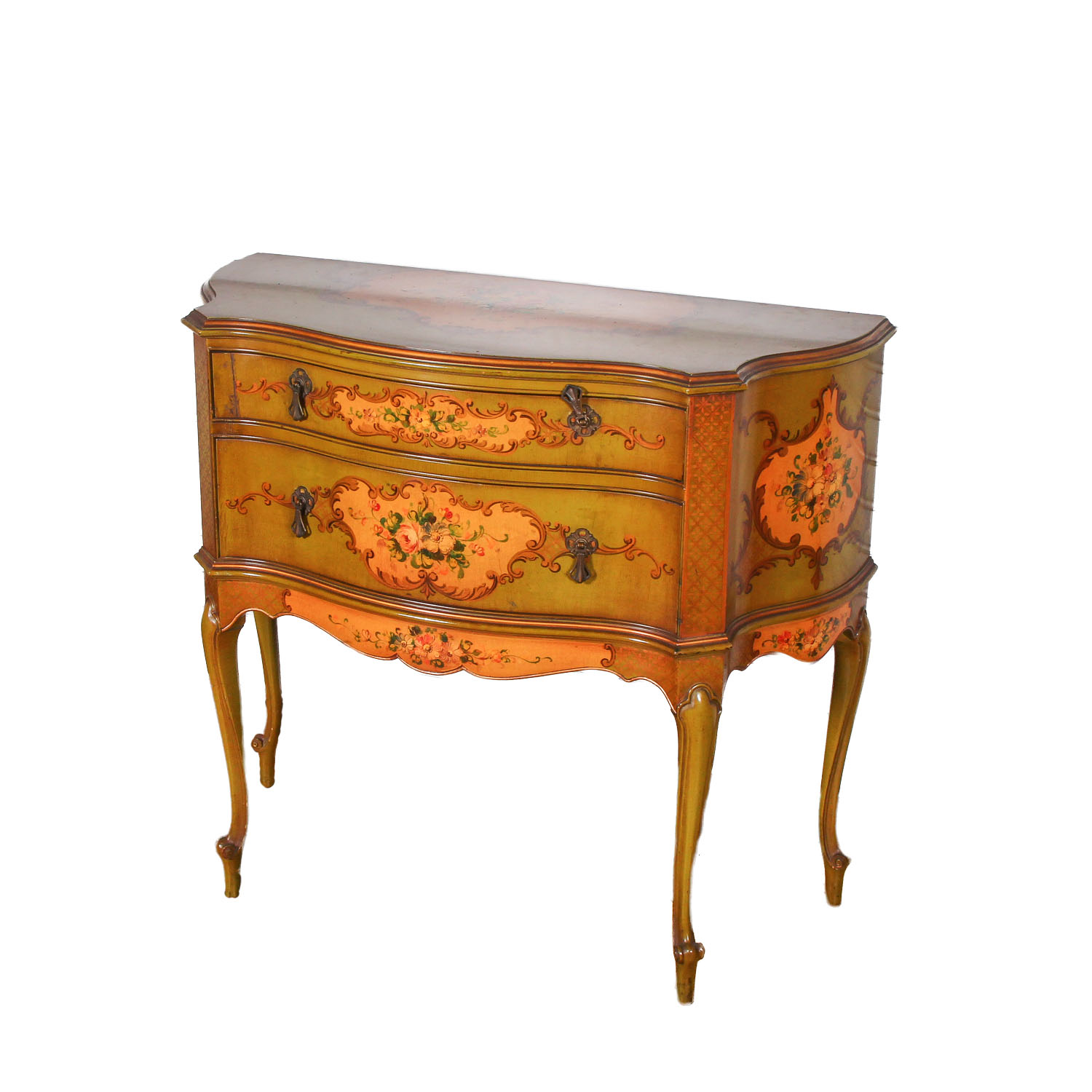Vintage Reproduction of Decorative Hand Painted Chest of Drawers