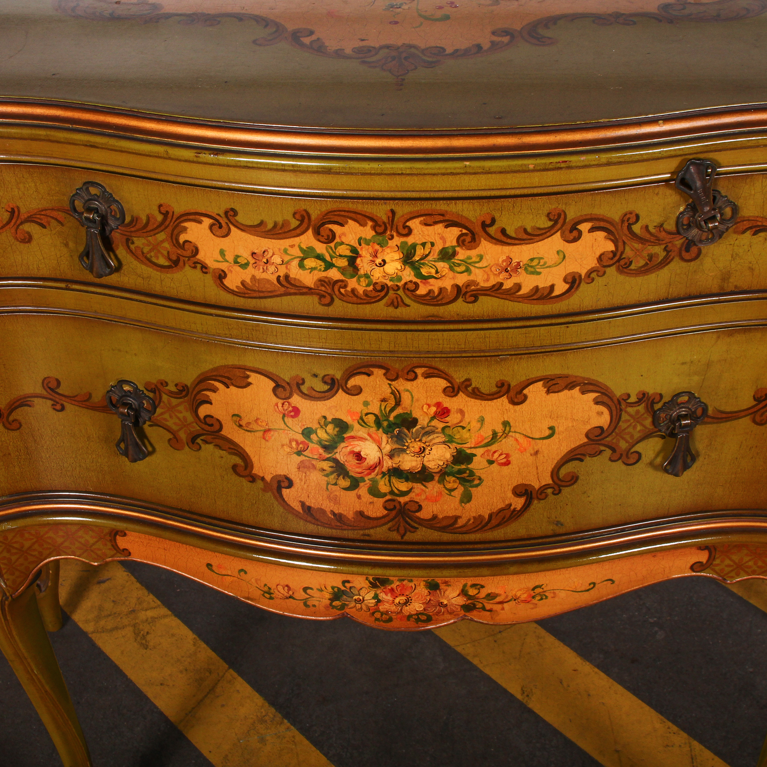Vintage Reproduction of Decorative Hand Painted Chest of Drawers