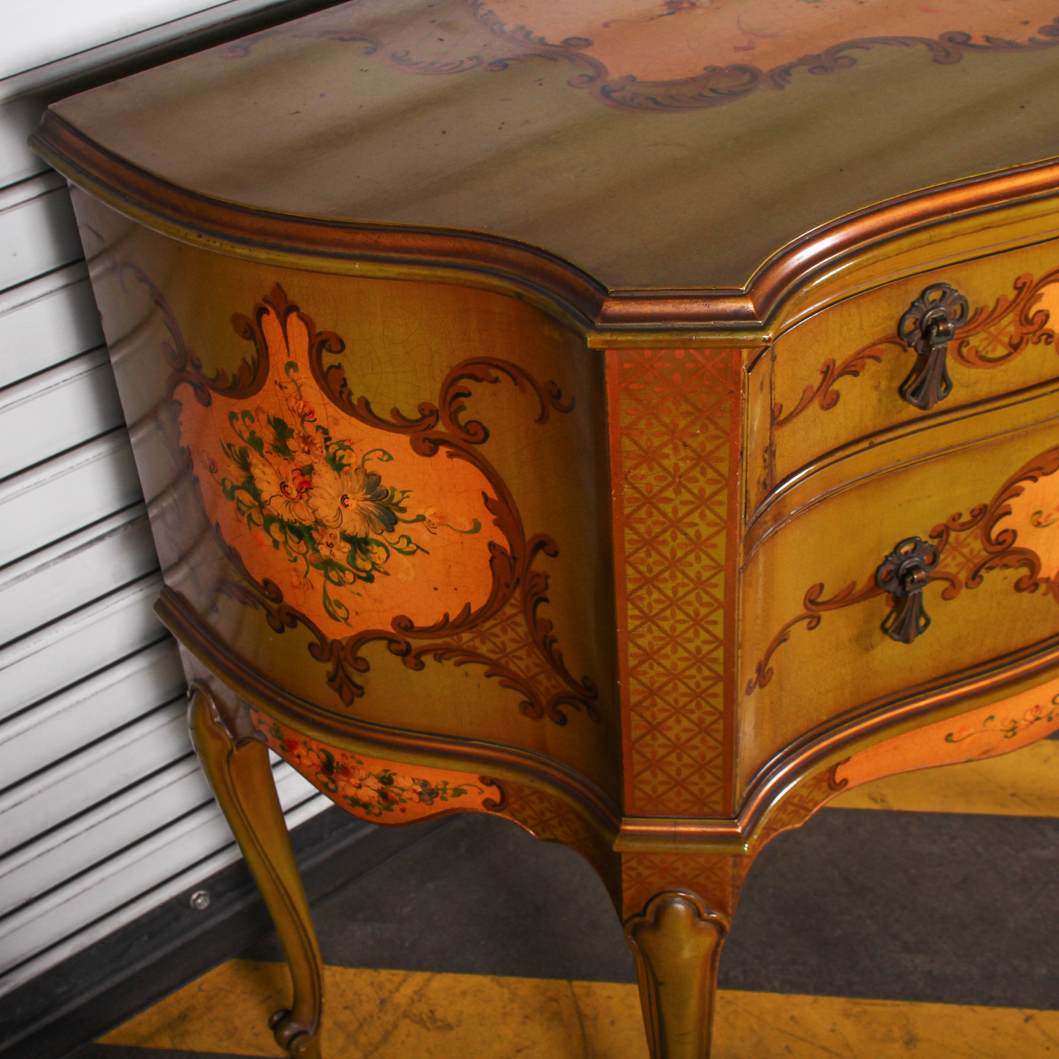 Vintage Reproduction of Decorative Hand Painted Chest of Drawers