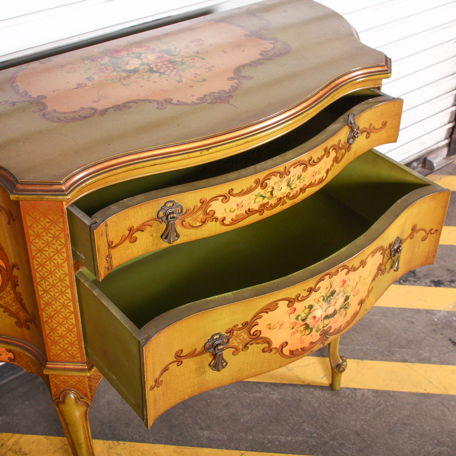 Vintage Reproduction of Decorative Hand Painted Chest of Drawers