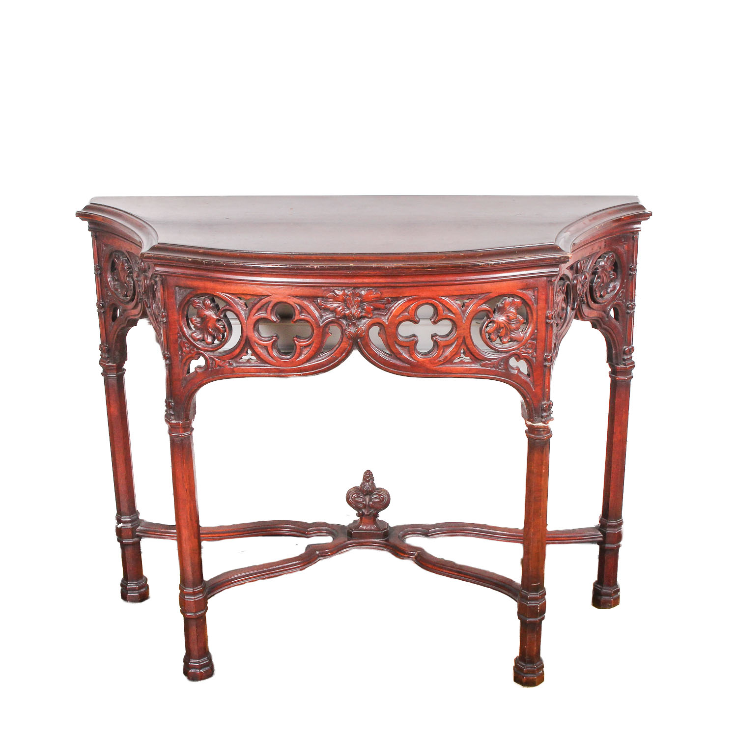Console Table with Intricately Carved Apron