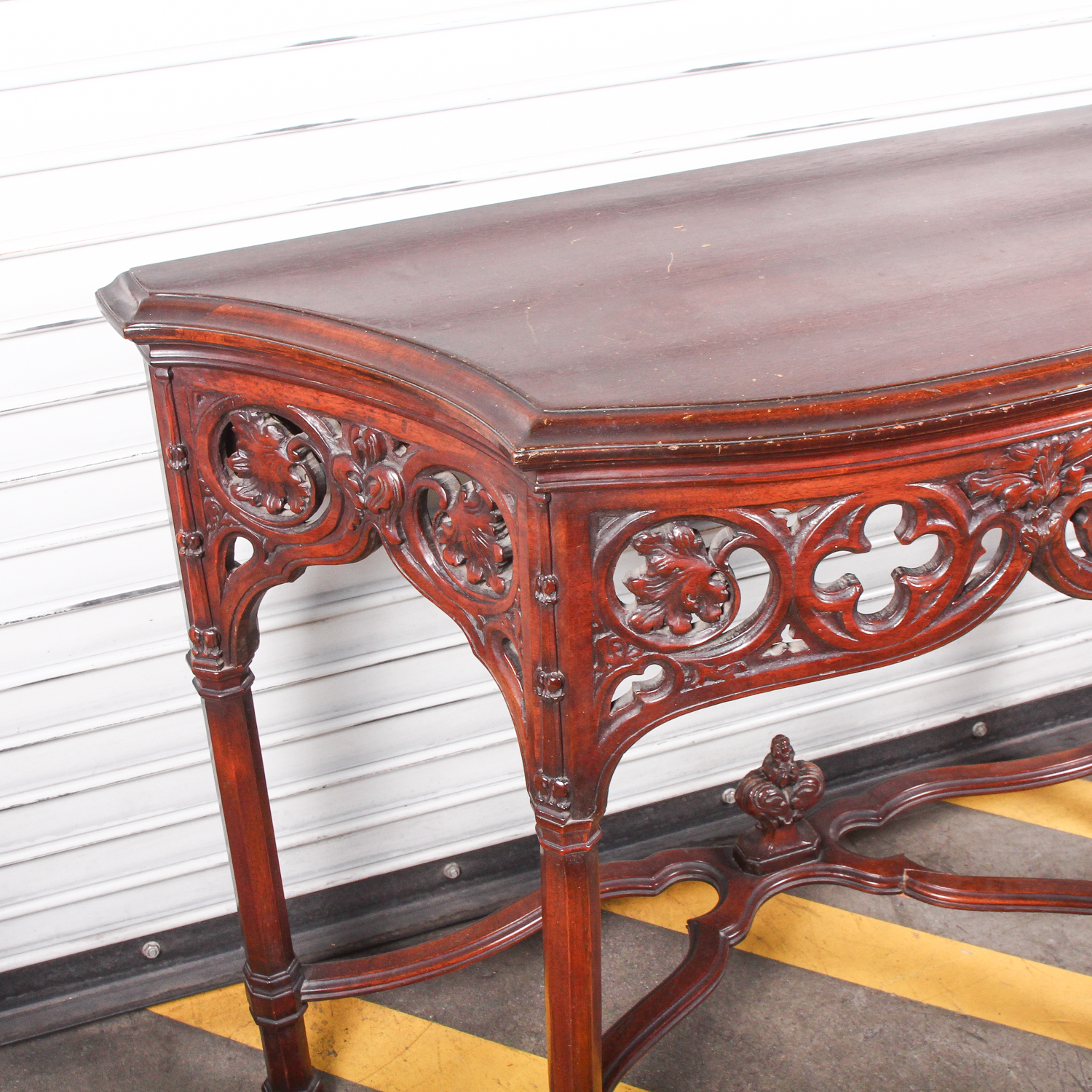 Console Table with Intricately Carved Apron