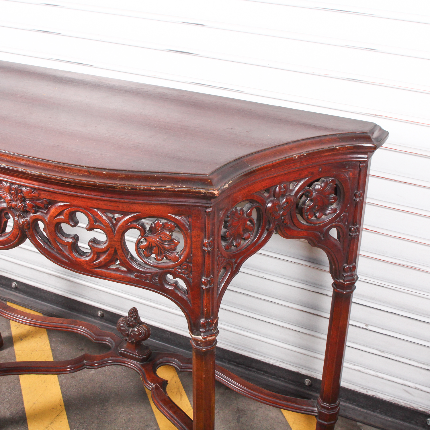 Console Table with Intricately Carved Apron