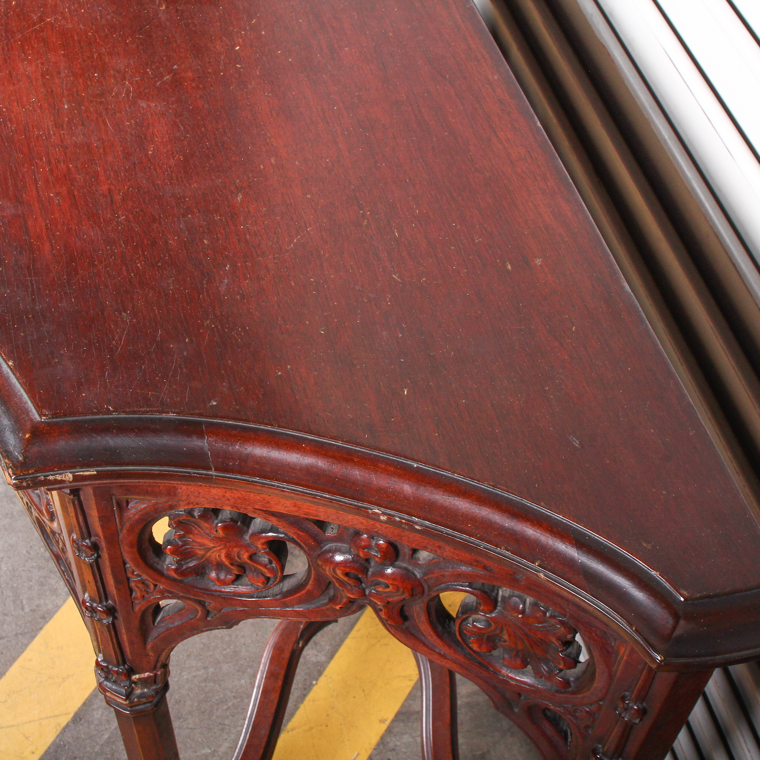 Console Table with Intricately Carved Apron