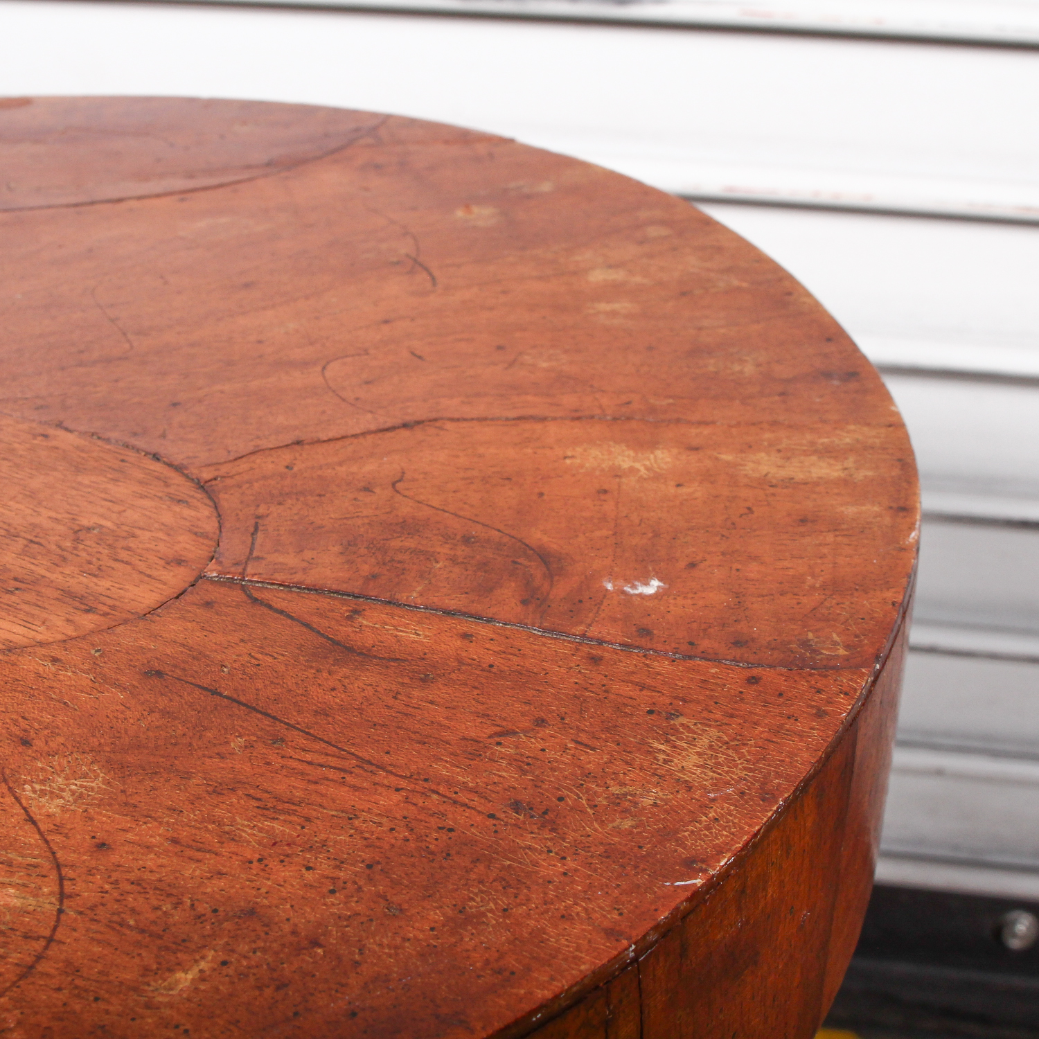 Vintage Round Cigarette Table with Drawer