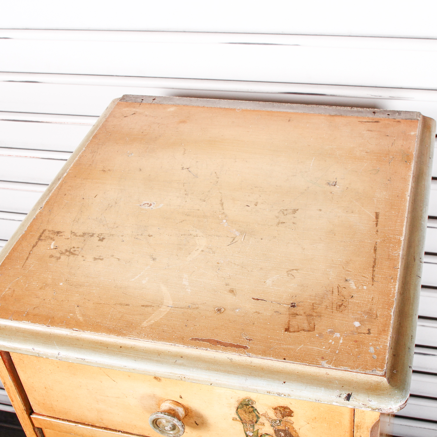 Antique Hand Painted Chest of Drawers featuring Children at Play
