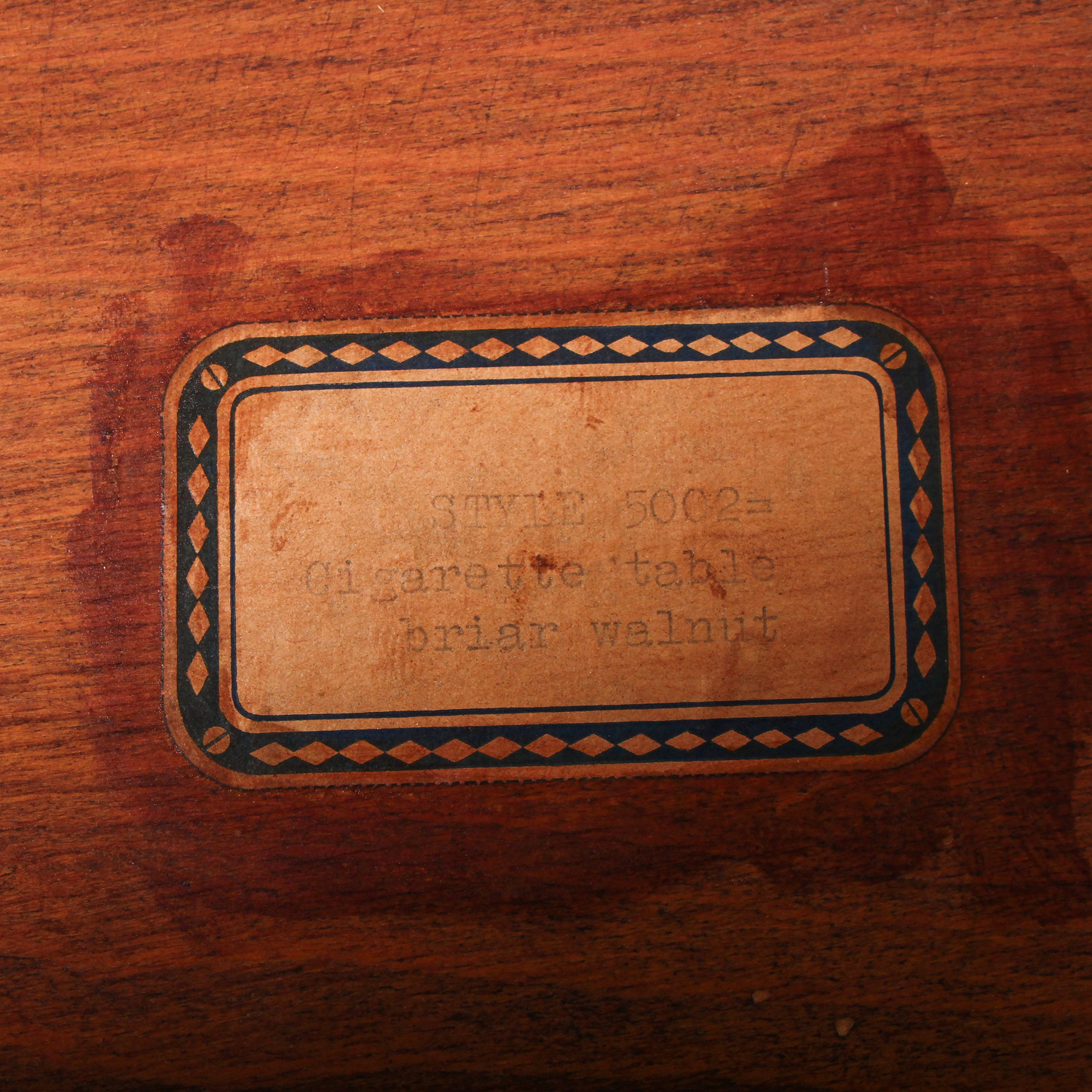 Vintage Round Cigarette Table with Drawer