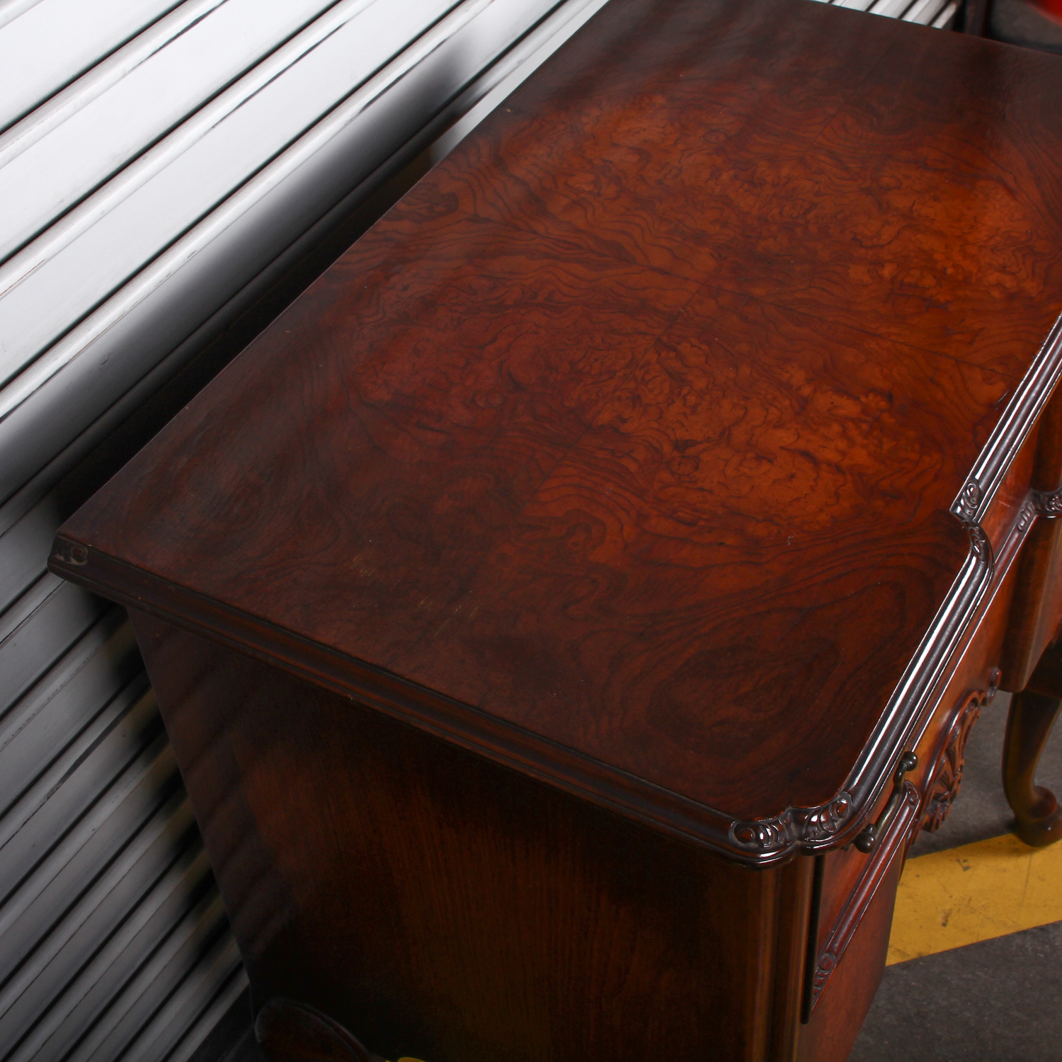 Antique Crotch Mahogany Side Table