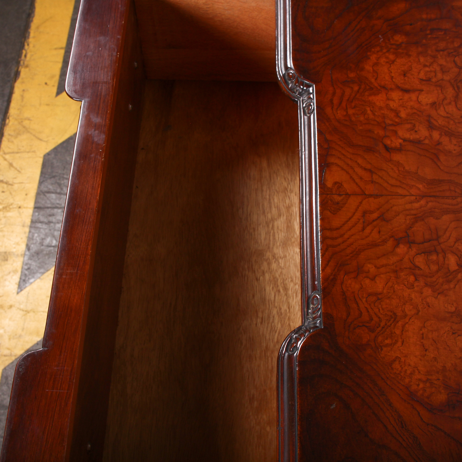 Antique Crotch Mahogany Side Table