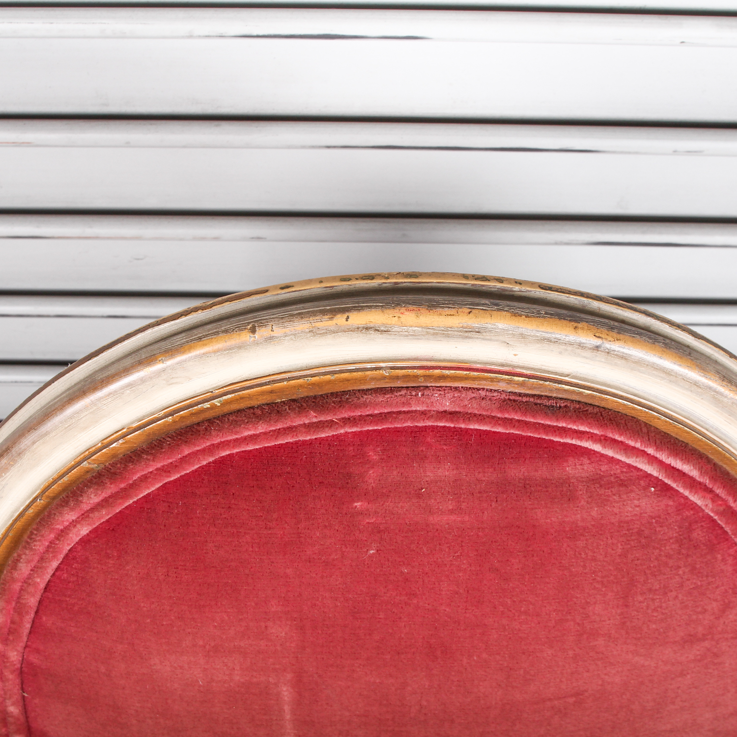 Vintage Red Velvet Cushioned Chair
