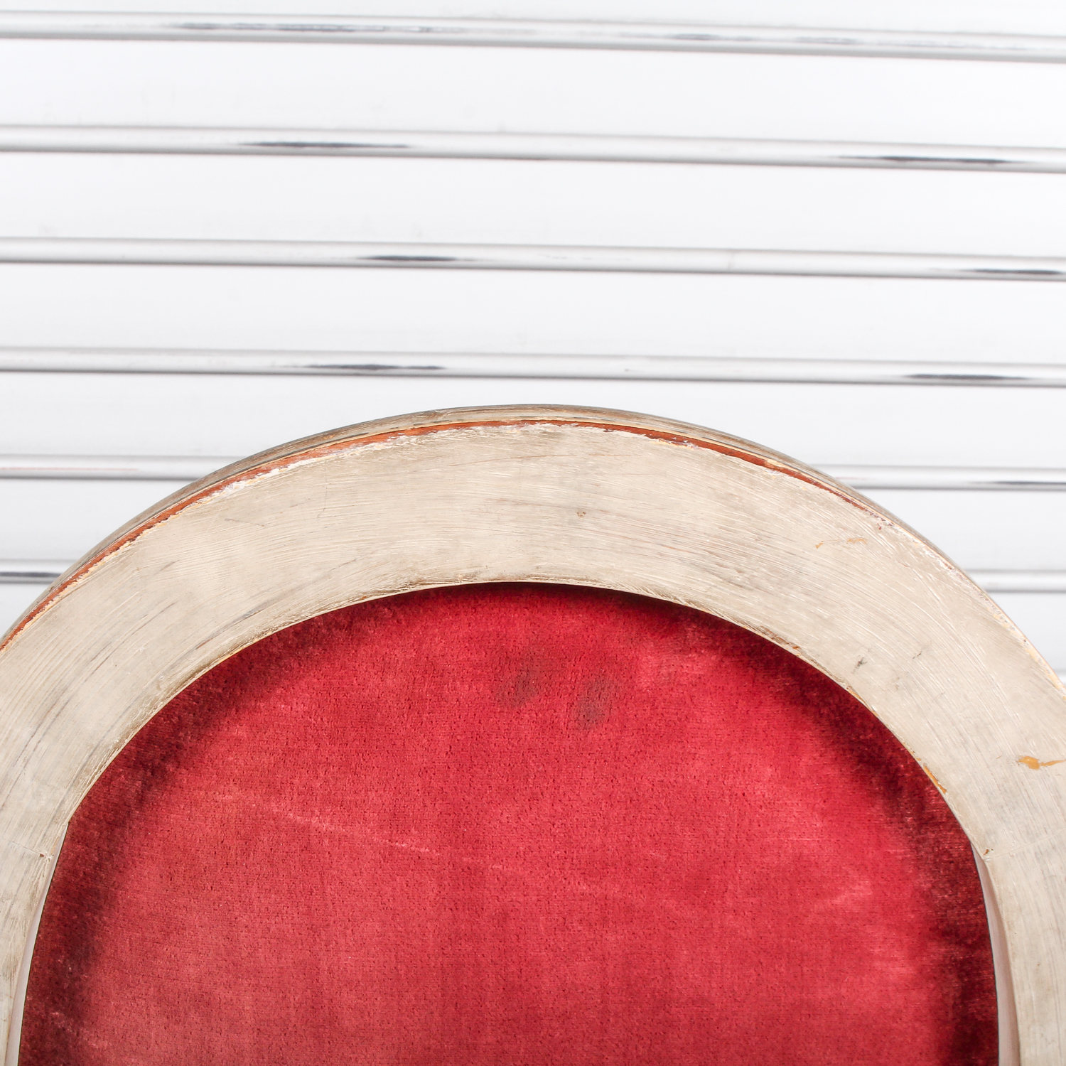 Vintage Red Velvet Cushioned Chair
