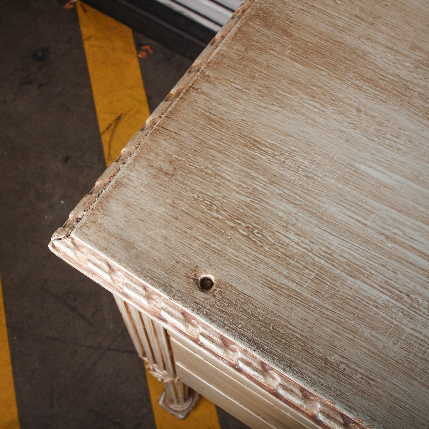 Vintage Wooden Desk with Seven Drawers