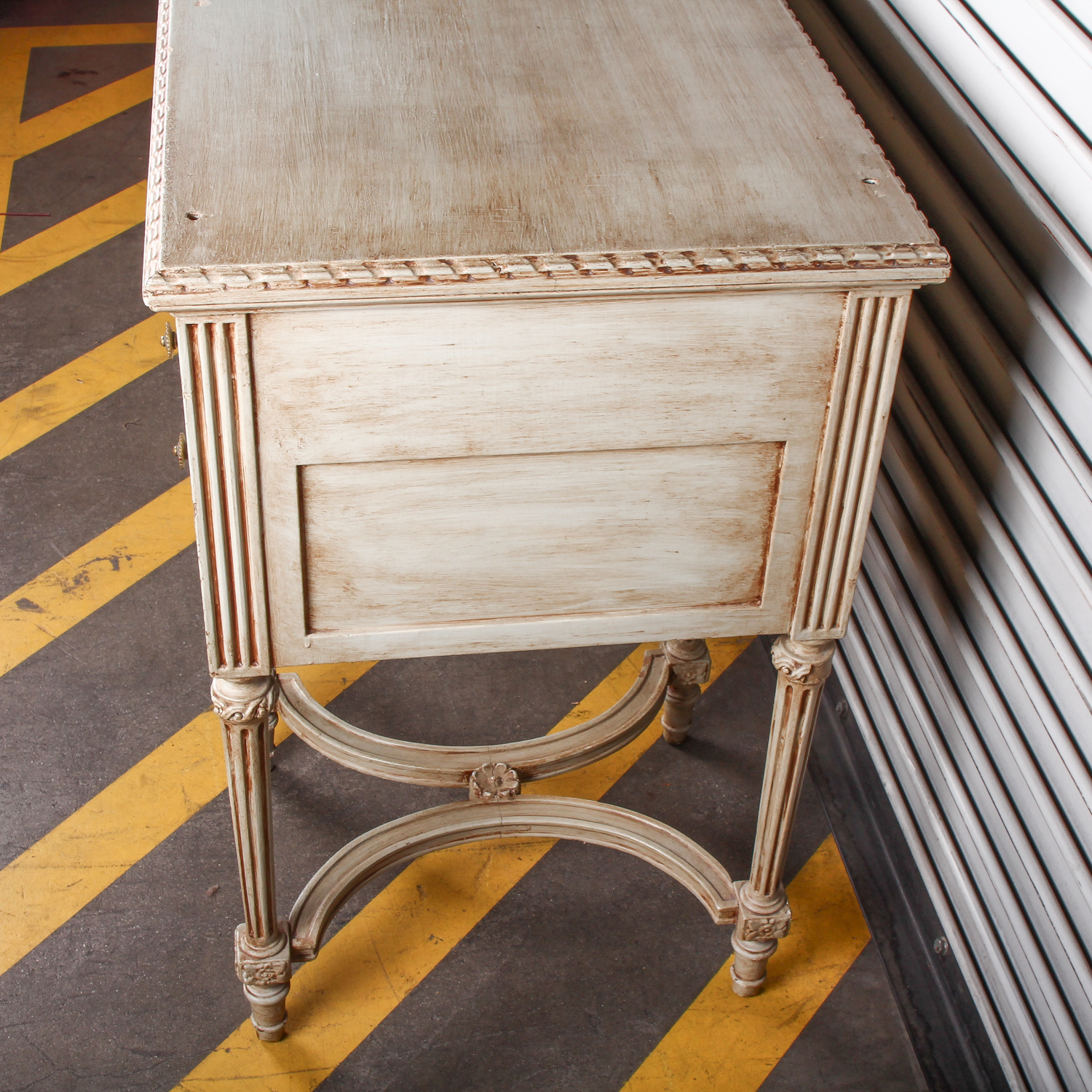 Vintage Wooden Desk with Seven Drawers