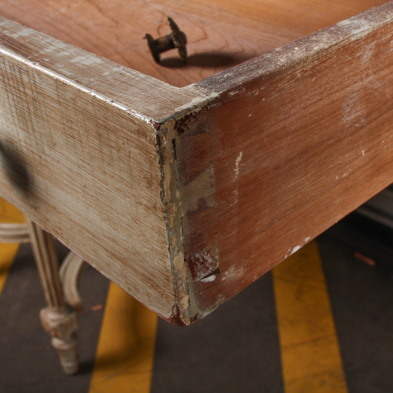 Vintage Wooden Desk with Seven Drawers
