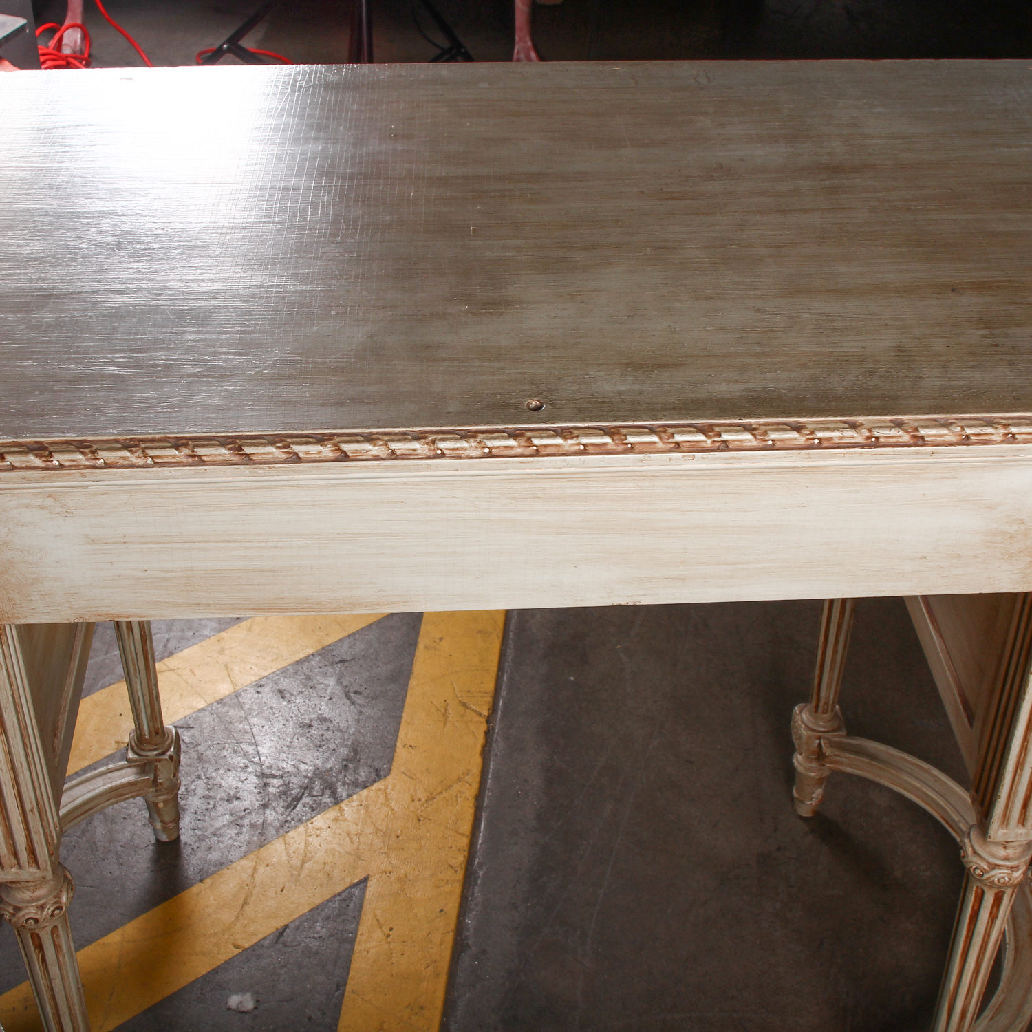 Vintage Wooden Desk with Seven Drawers