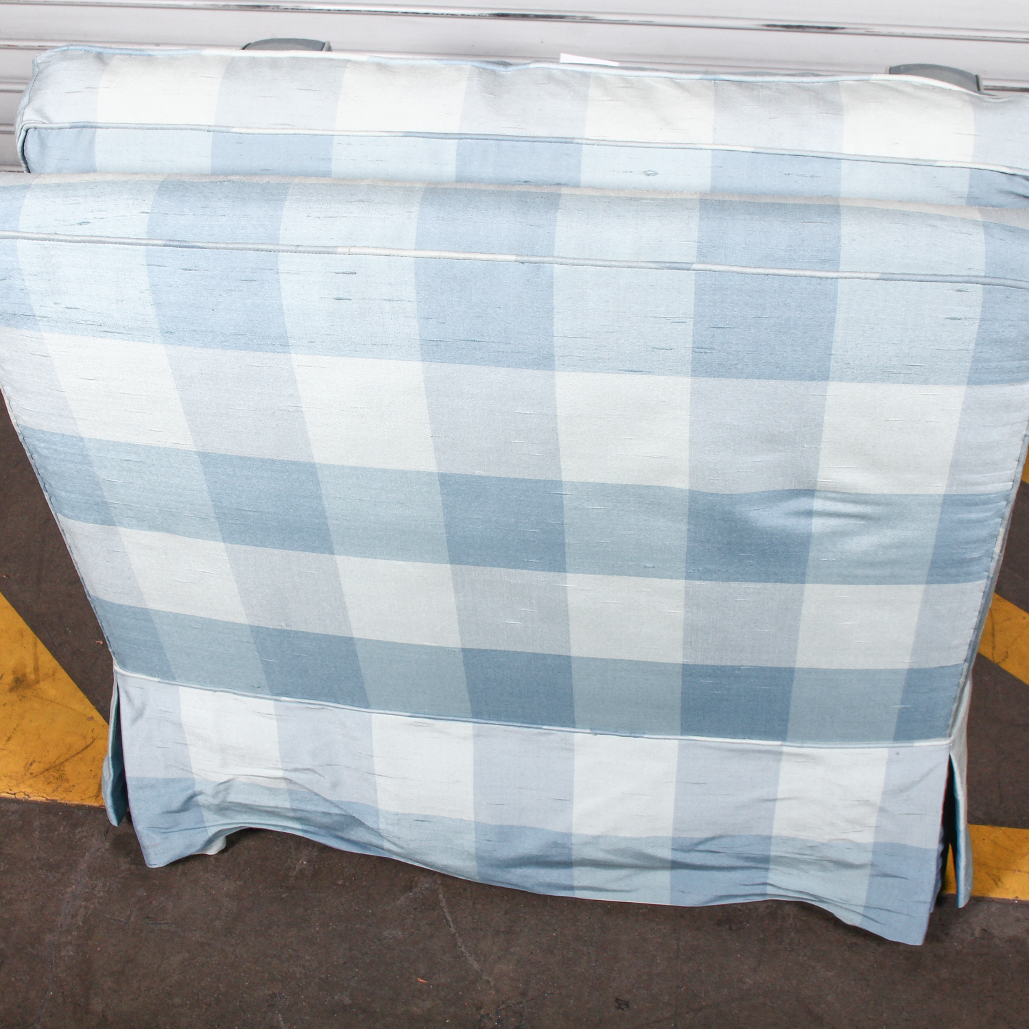 Vintage Blue and White Gingham Club Chair
