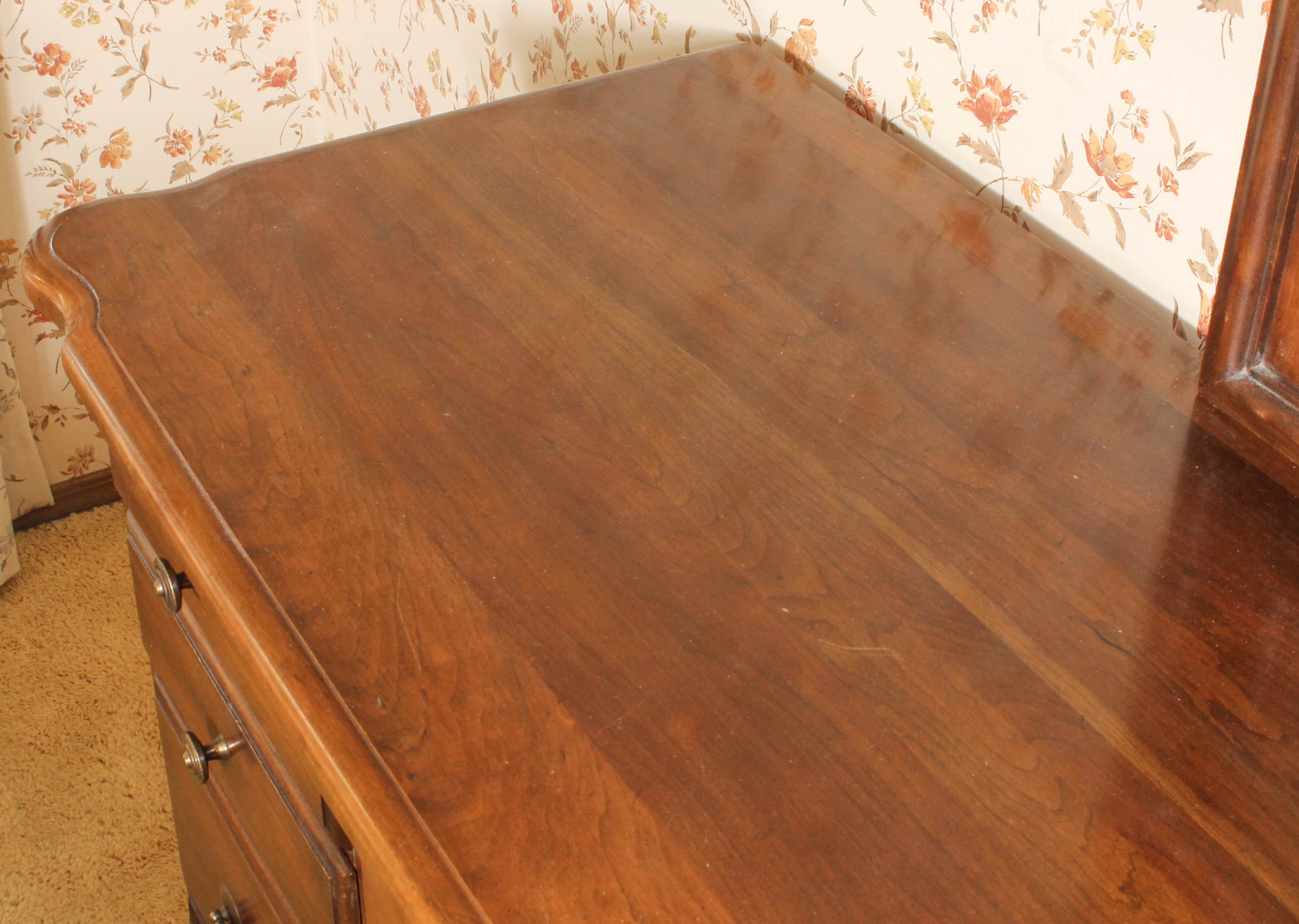 Vintage Wooden Dresser with Mirror