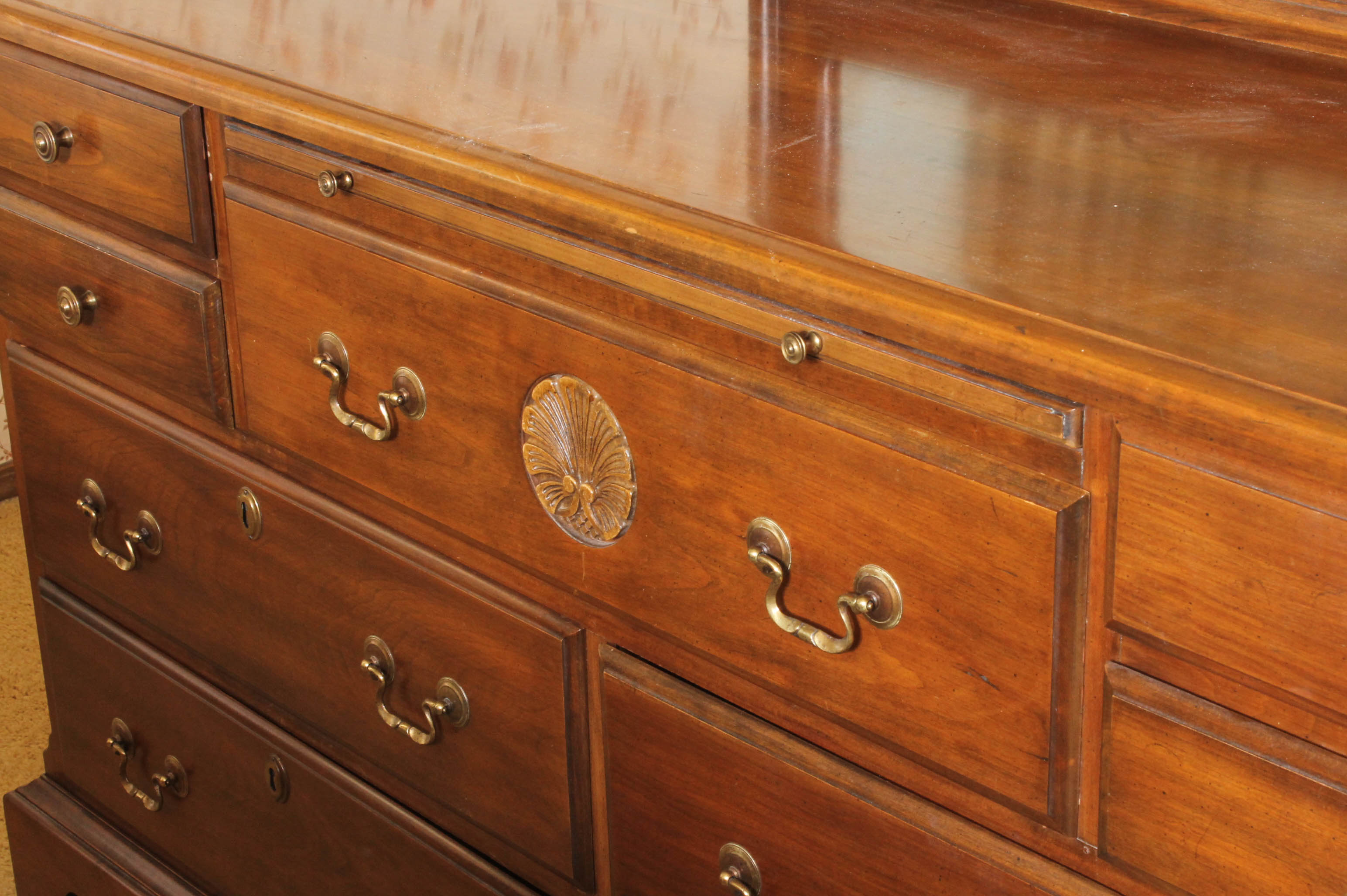 Vintage Wooden Dresser with Mirror