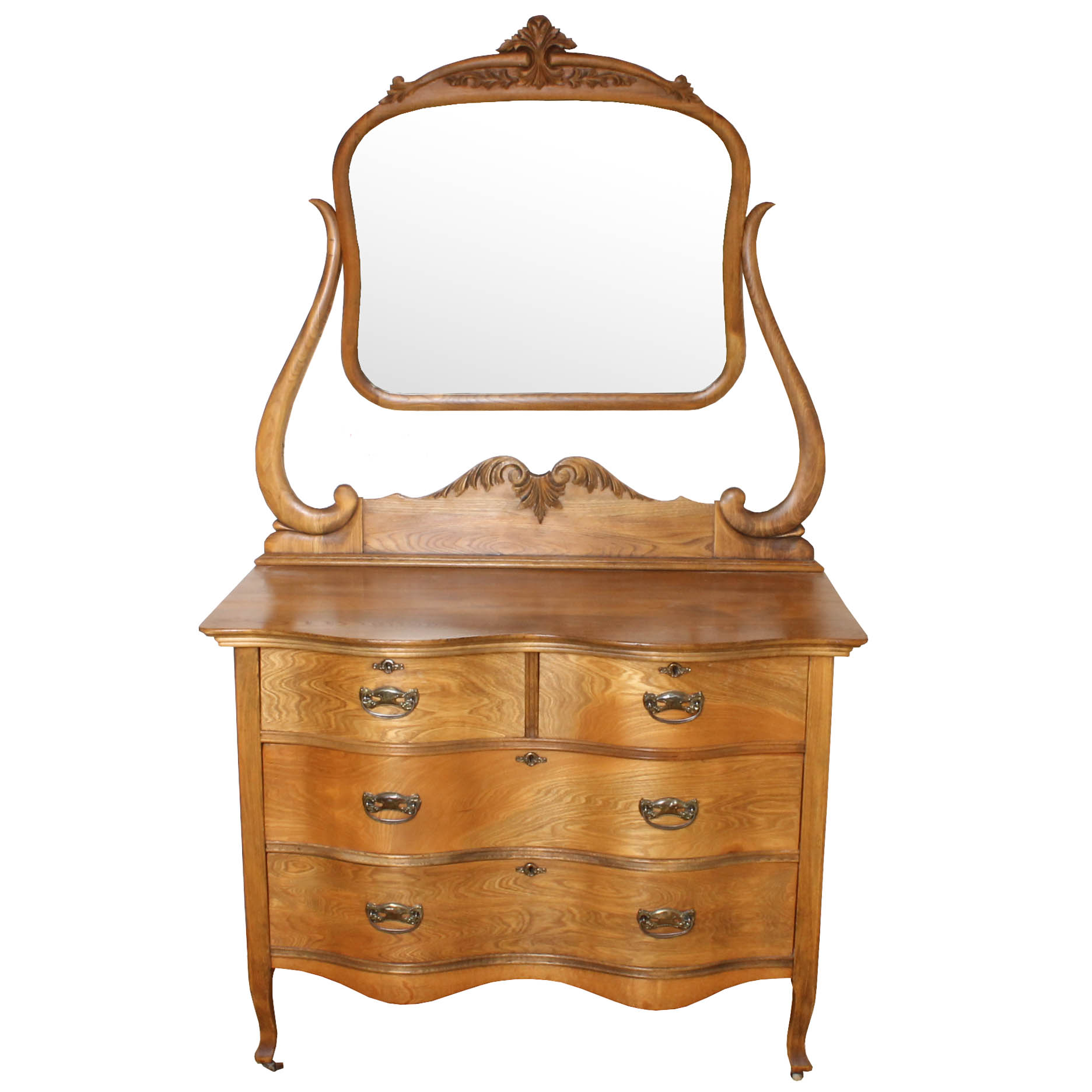 Early Twentieth-Century Oak Dresser with Mirror