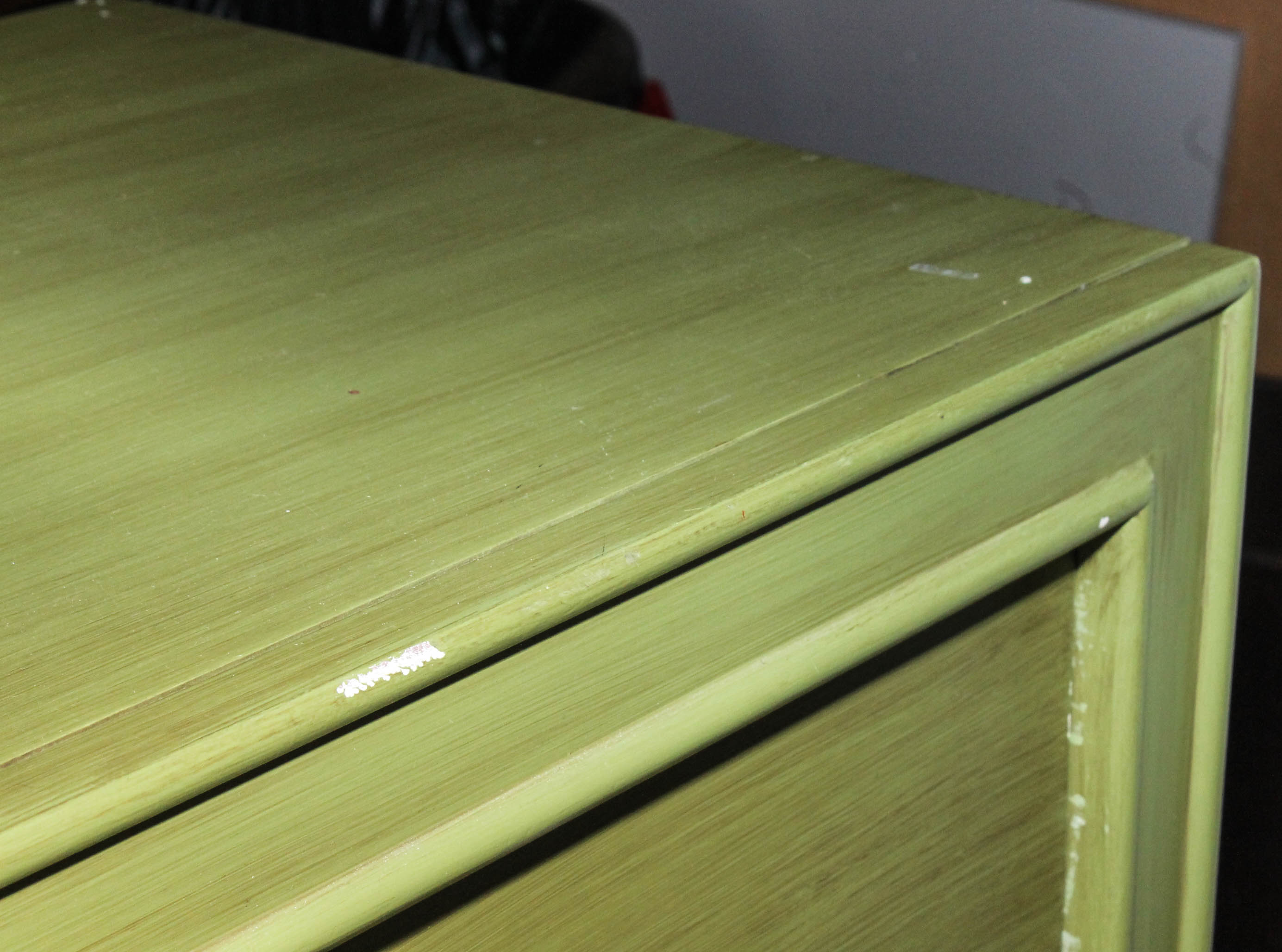 Green Painted Wooden Chest of Drawers