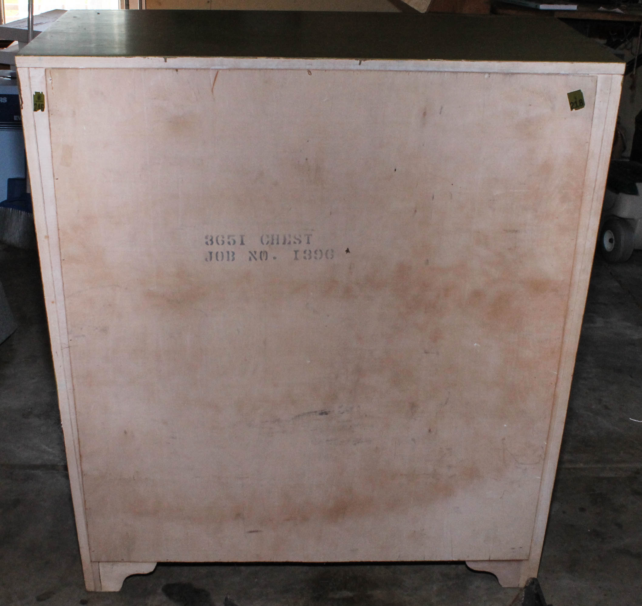 Green Painted Wooden Chest of Drawers