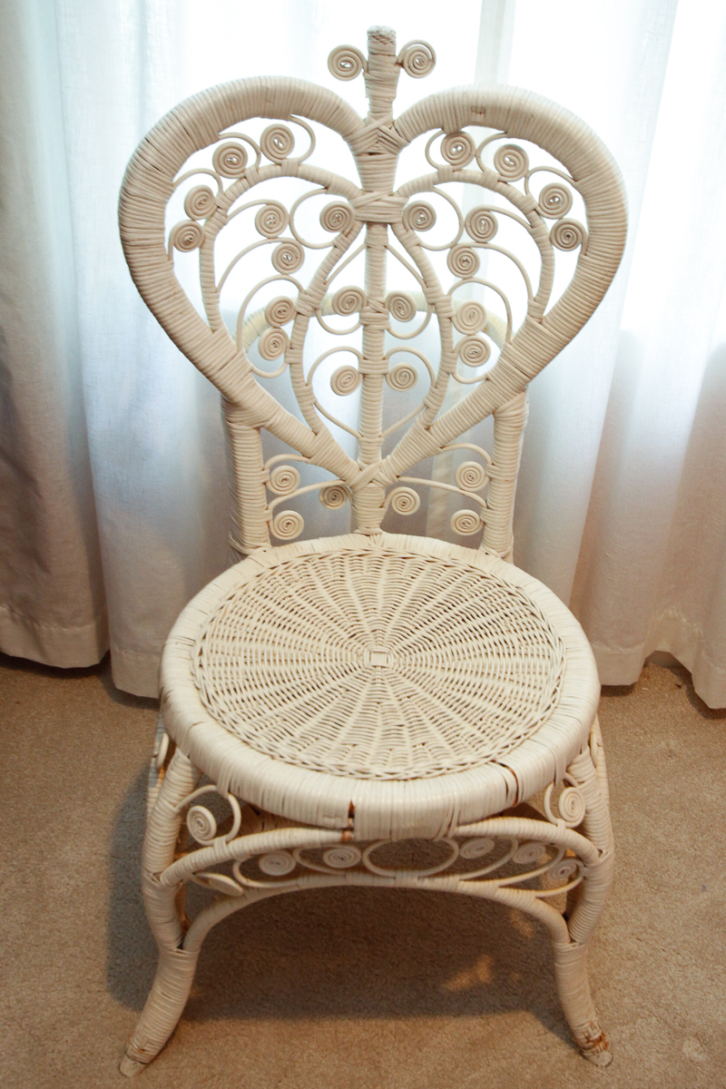 Pair of White Wicker Chairs