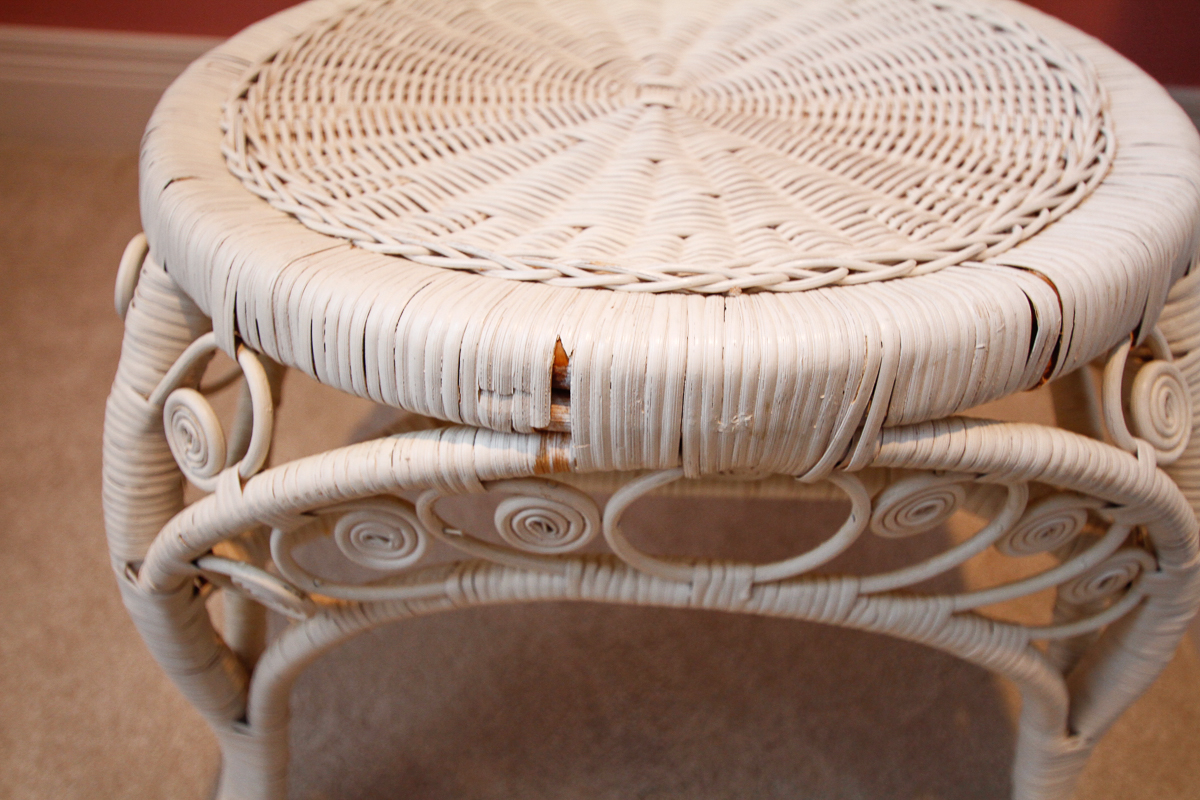 Pair of White Wicker Chairs