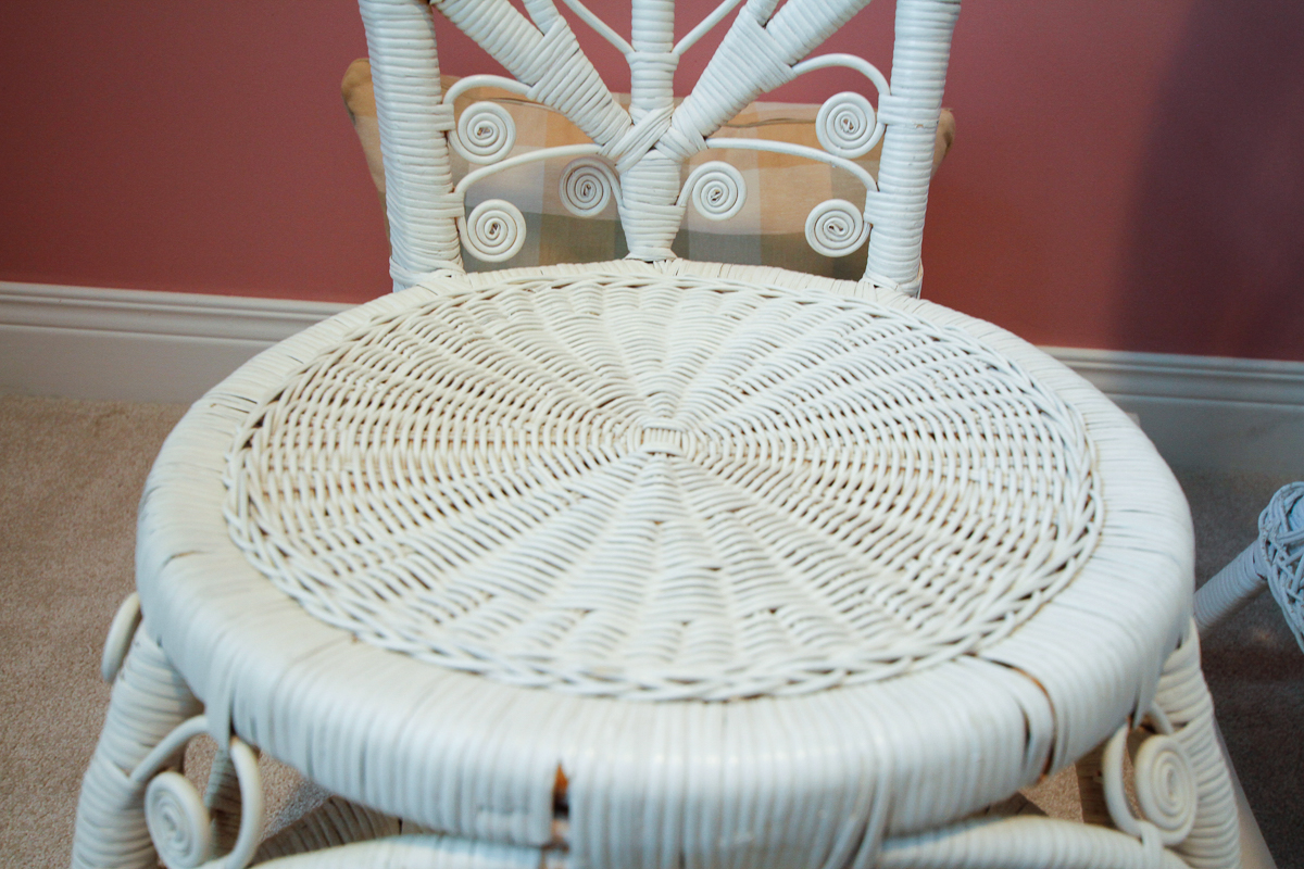 Pair of White Wicker Chairs